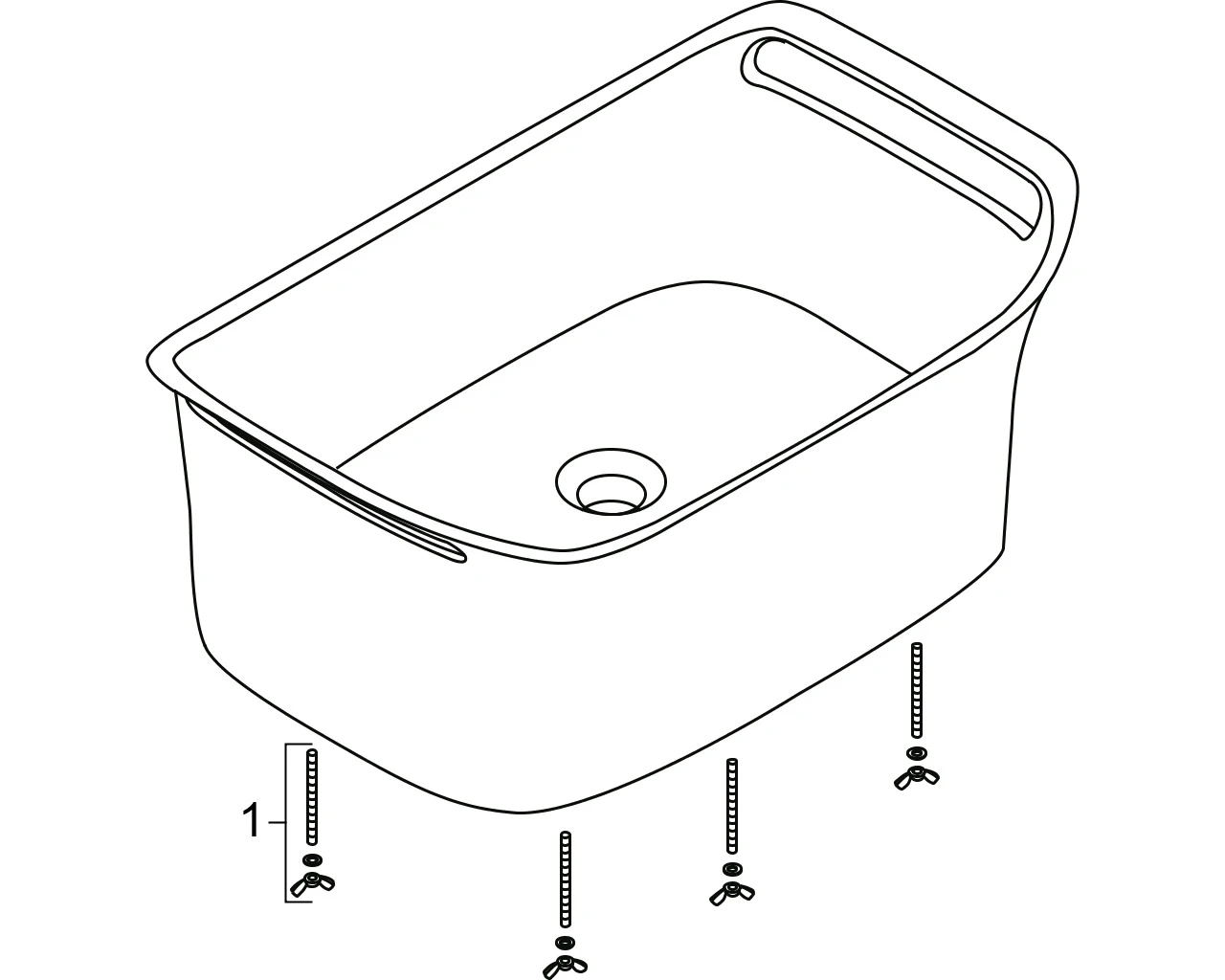 Waschschüssel Axor Urquiola oval 625mm