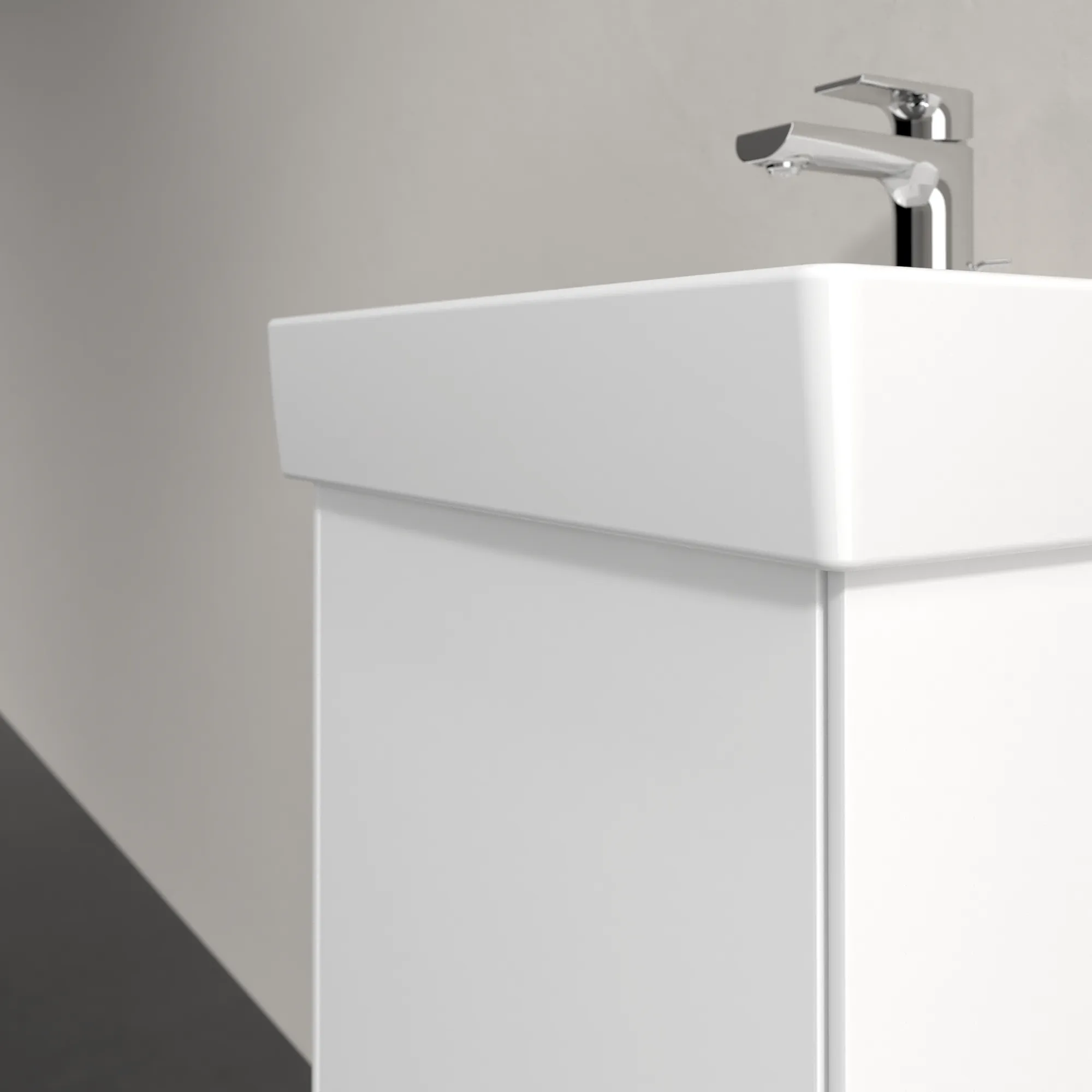 Villeroy & Boch Waschtischunterschrank mit Tür „Collaro“ 410 × 546 × 344 mm Weiß Matt, für Becken mittig, Anschlag rechts, ohne Beleuchtung Villeroy & Boch Waschtischunterschrank mit Tür „Collaro“ 410 × 546 × 344 mm Weiß Matt, für Becken mittig, Anschlag rechts, ohne Beleuchtung
