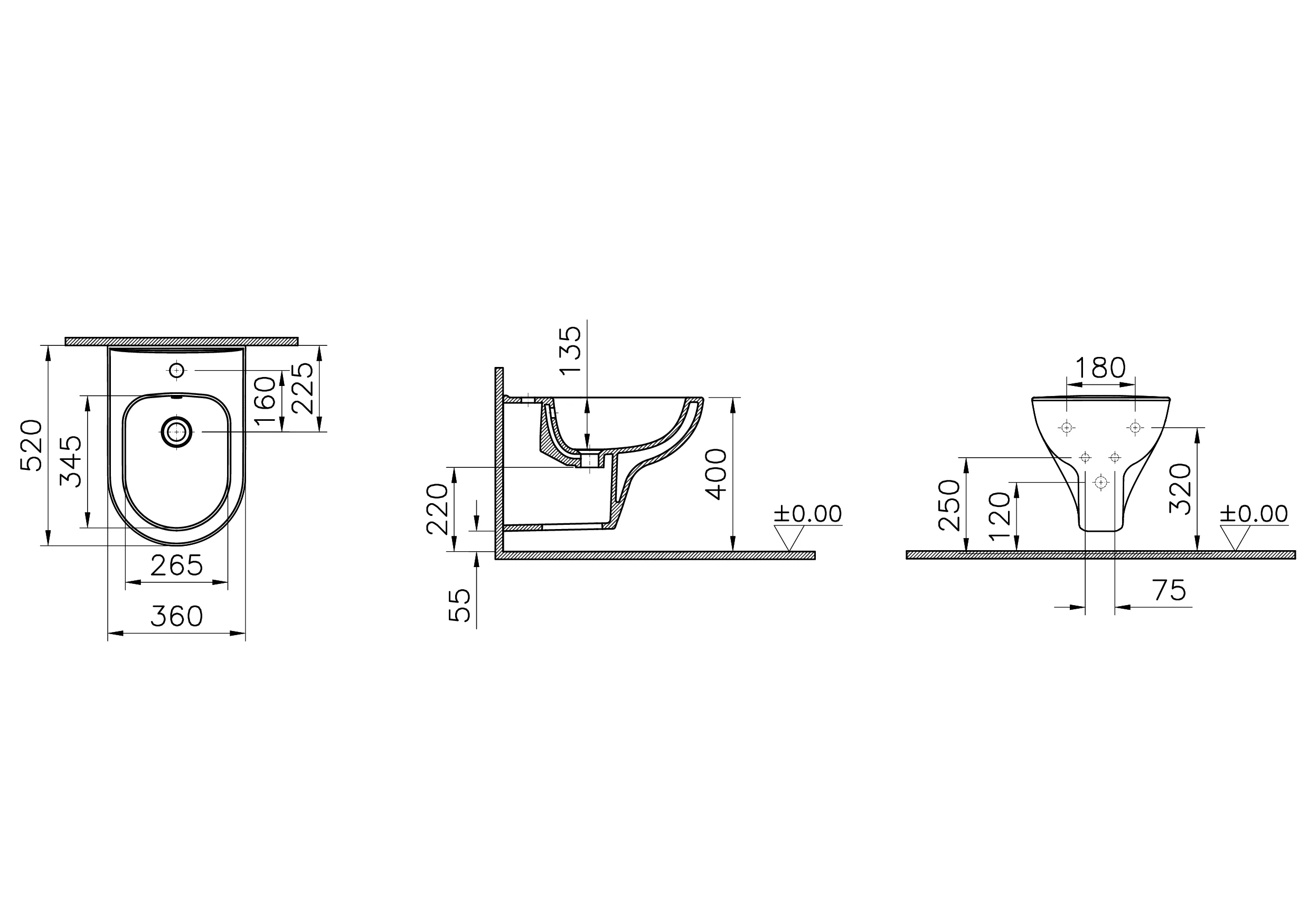 New S20 Round Wand-Bidet 36 x 52 cm (BxT) Weiß Hochglanz New S20 Round Wand-Bidet 36 x 52 cm (BxT) Weiß Hochglanz