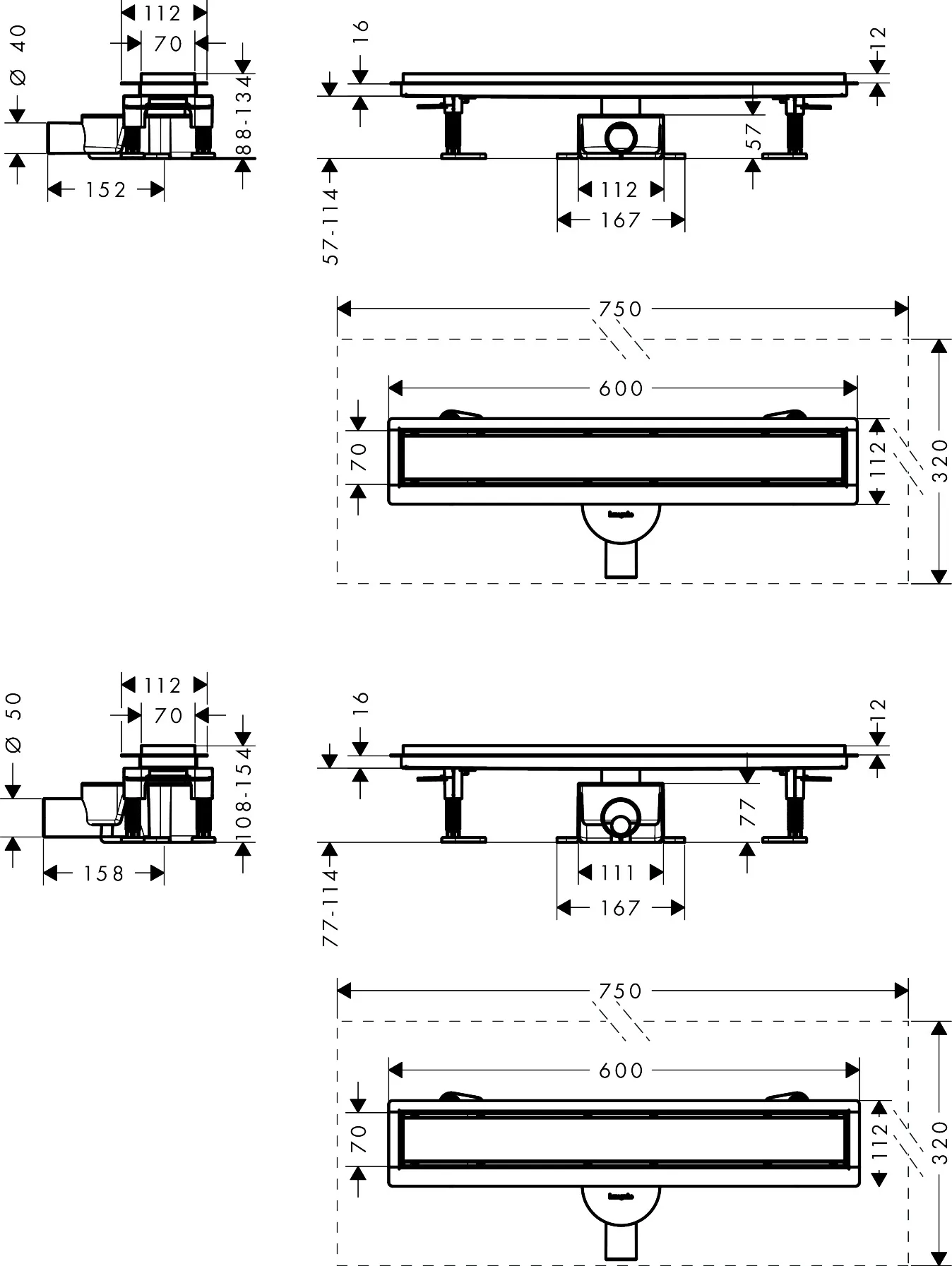 Hansgrohe Duschrinne „RainDrain Go“ in Edelstahl Hansgrohe Duschrinne „RainDrain Go“ in Edelstahl