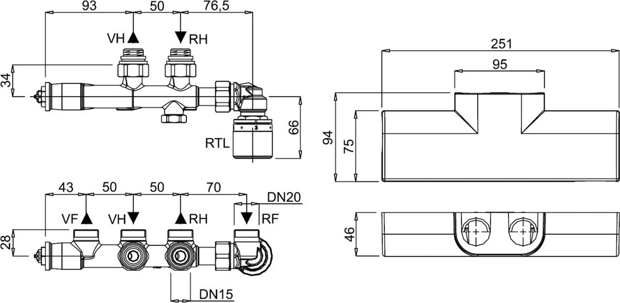 MF-Ventil DN15x50mm, Eck, mit RTL-Ventil inklusiv Verkleidung, weiss MF-Ventil DN15x50mm, Eck, mit RTL-Ventil inklusiv Verkleidung, weiss