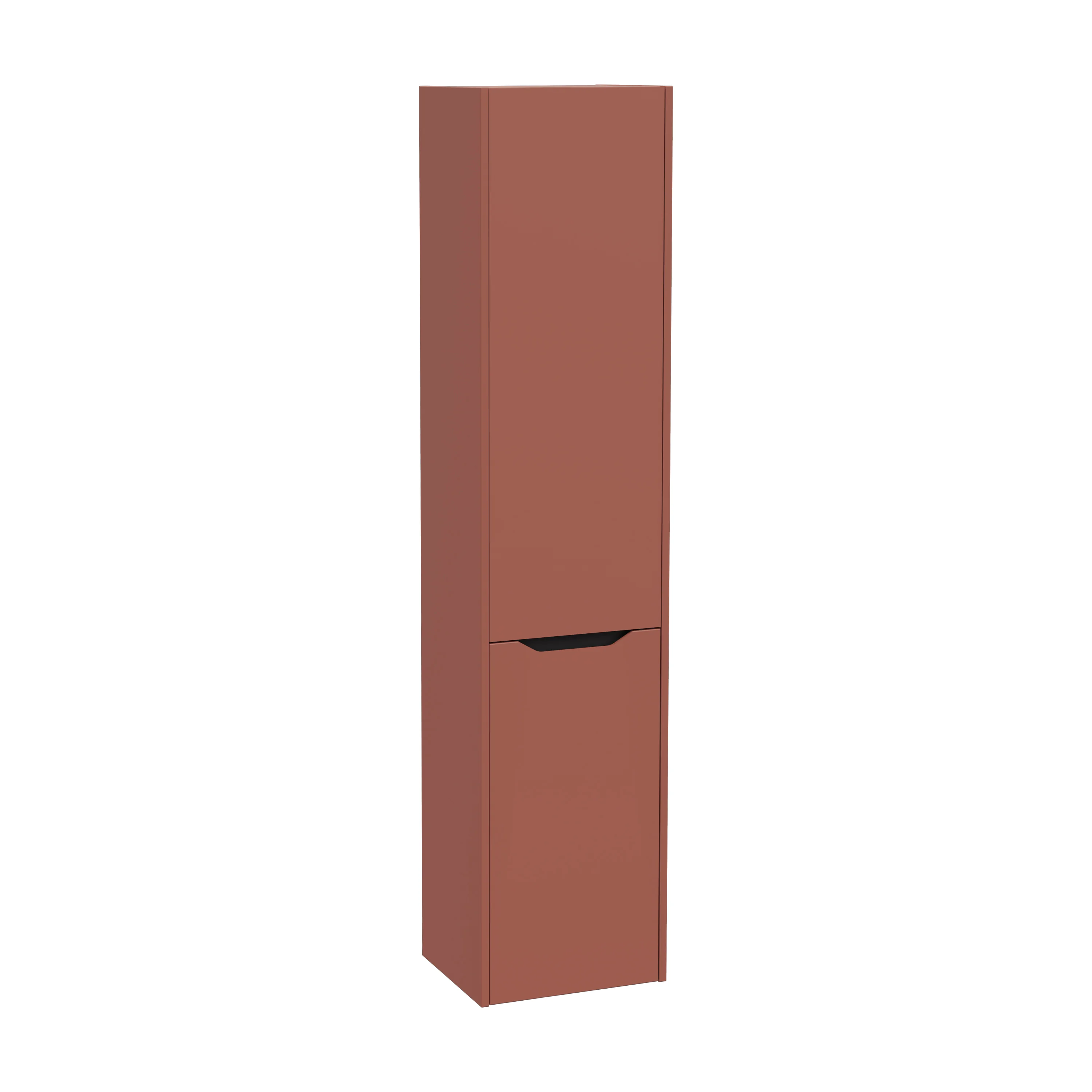 New Integra Square Hochschrank mit Wäschekorb 40 x 35 x 180 cm (BxTxH) Türanschlag rechts Terracotta Matt