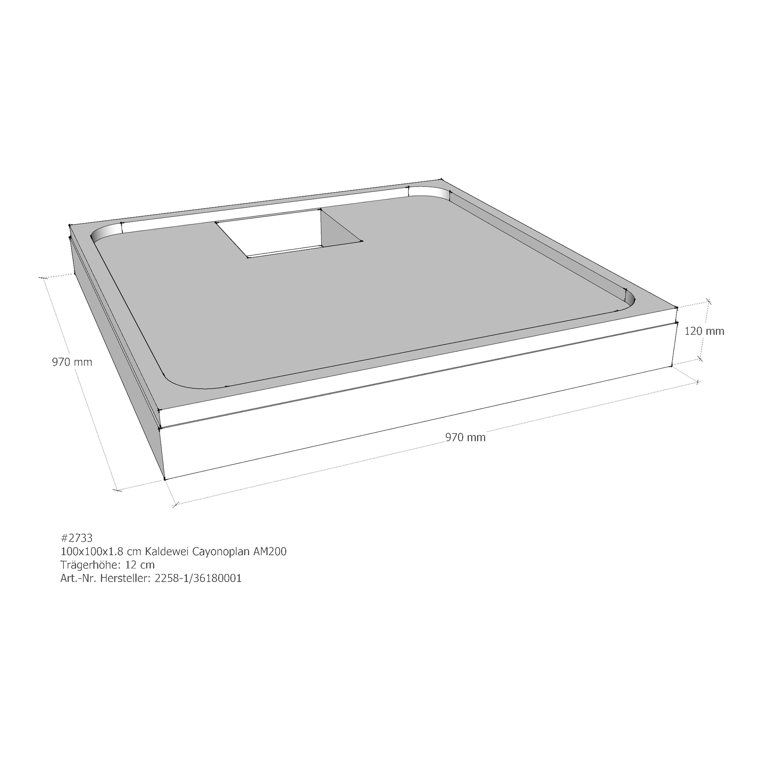 Duschwannenträger für Kaldewei Cayonoplan 100 × 100 × 1,8 cm Breite: 100 cm / Länge: 100 cm Duschwannenträger für Kaldewei Cayonoplan 100 × 100 × 1,8 cm Breite: 100 cm / Länge: 100 cm