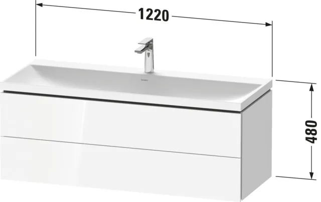 Duravit Möbelset c-shaped Set wandhängend wandhängend „L-Cube“ 120 × 48 × 48 cm