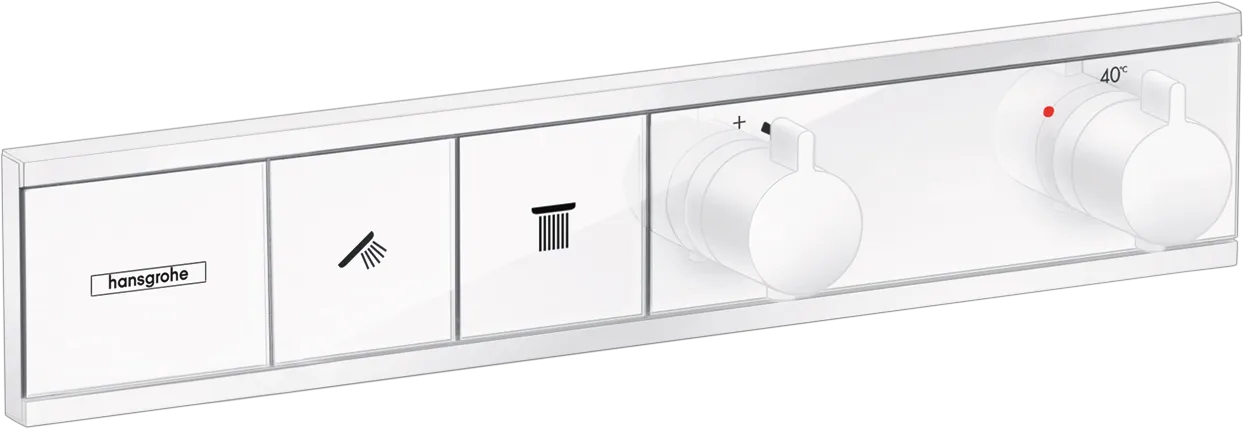 Hansgrohe RainSelect Thermostat Unterputz für 2 Verbraucher, Mattweiß Hansgrohe RainSelect Thermostat Unterputz für 2 Verbraucher, Mattweiß