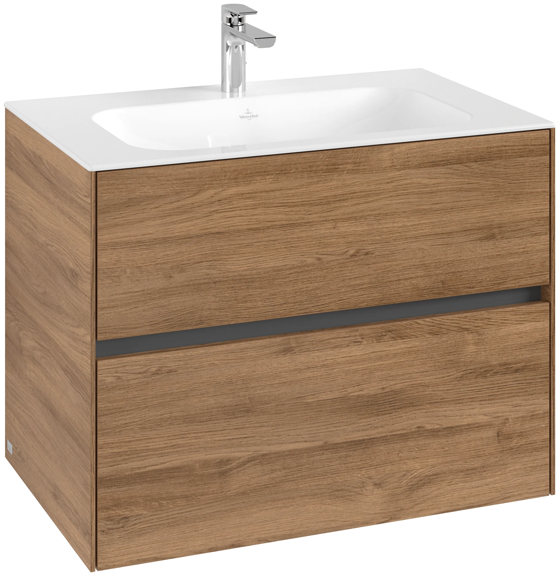 Villeroy & Boch Waschbeckenunterschrank Collaro C13800, Kansas Oak, 796x603x498 mm, 2 Auszüge mit SoftClosing, 2 Waschbecken