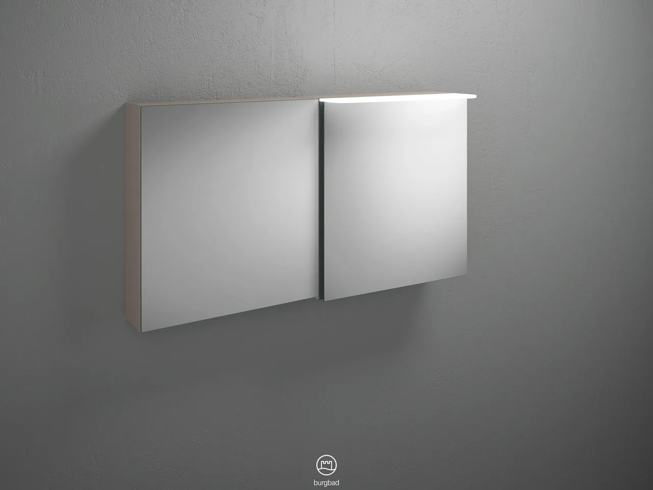 Burgbad Spiegelschrank Badu SFTV120, 310x1200x665 mm, LED-Aufsatzleuchte 4200 K, beidseitig verspiegelt
