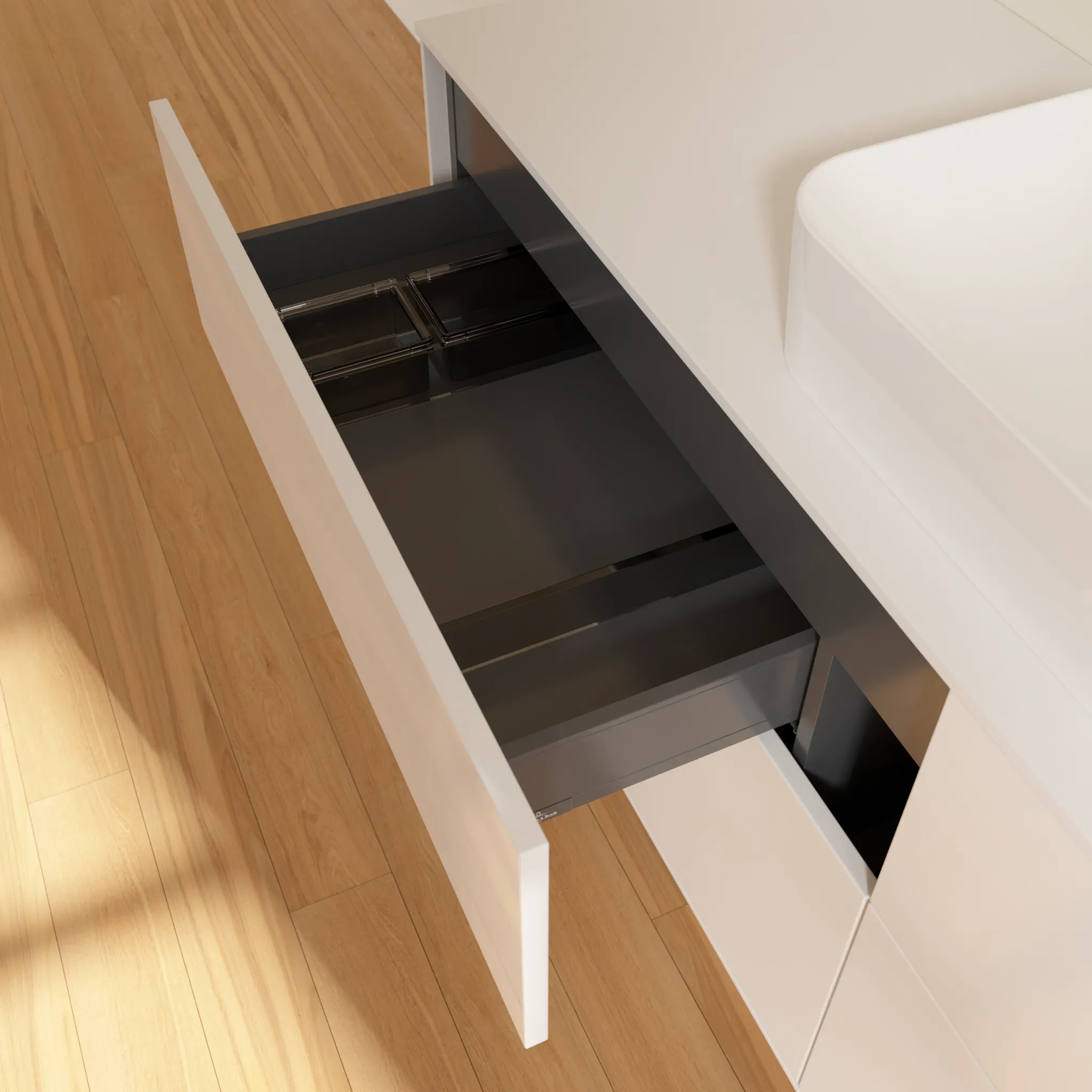 Villeroy & Boch Waschtischunterschrank „Finion“ für Schrankwaschtisch 1600 × 603 × 501 mm Glossy White Lacquer, für Becken mittig, mit Hahnlochbohrung