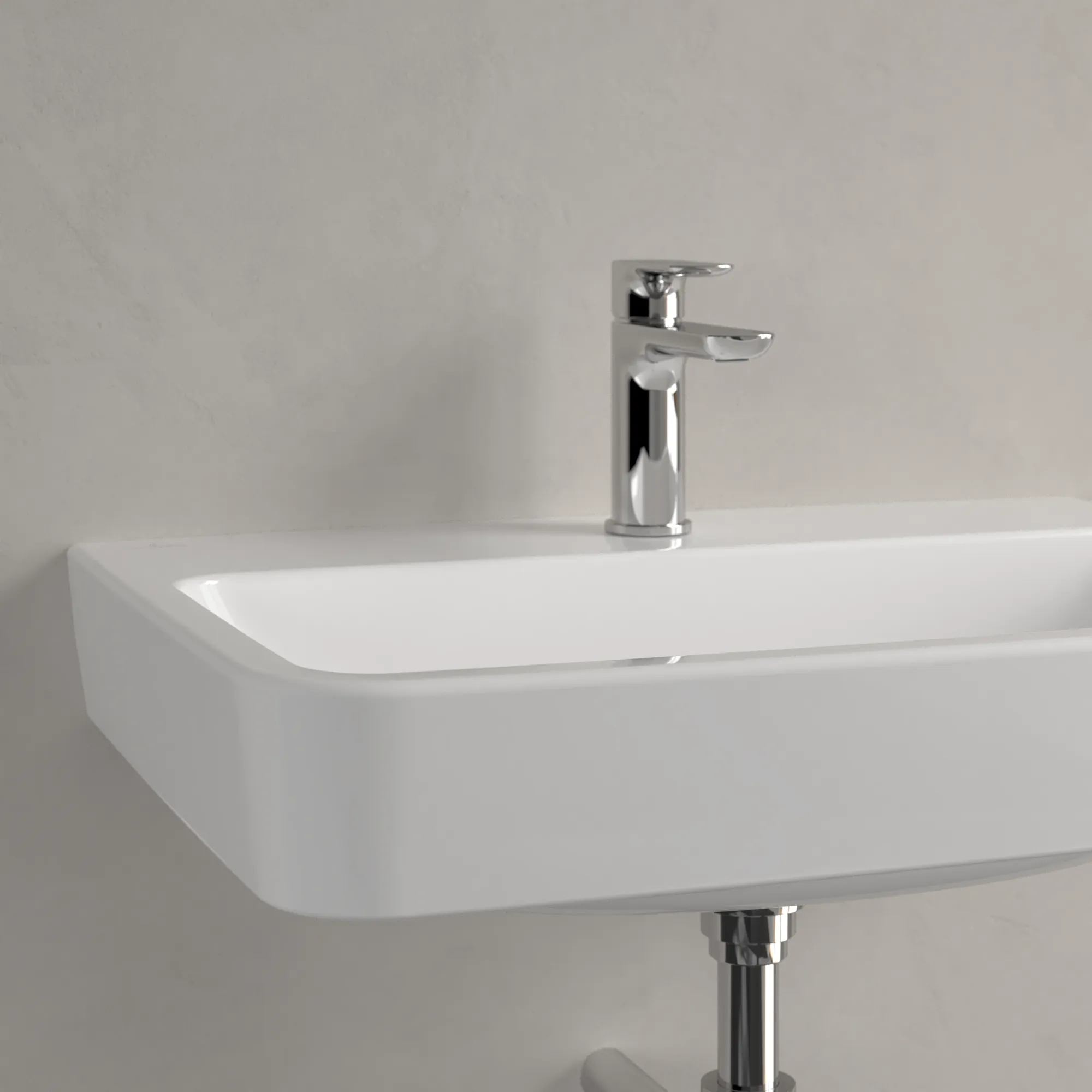 Villeroy & Boch Einbau-/Aufsatz Wandwaschtisch geschliffen „O.novo“ 650 × 460 × 175 mm, für Becken mittig, mit Hahnlochbohrung, Hahnlochposition mittig in Weiß Alpin Villeroy & Boch Einbau-/Aufsatz Wandwaschtisch geschliffen „O.novo“ 650 × 460 × 175 mm, für Becken mittig, mit Hahnlochbohrung, Hahnlochposition mittig in Weiß Alpin
