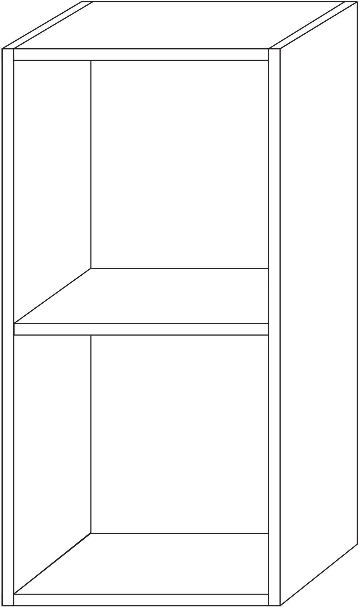 Sanipa Regalmodul „Cubes“ 350 × 700 × 328 mm in Eiche Tabak