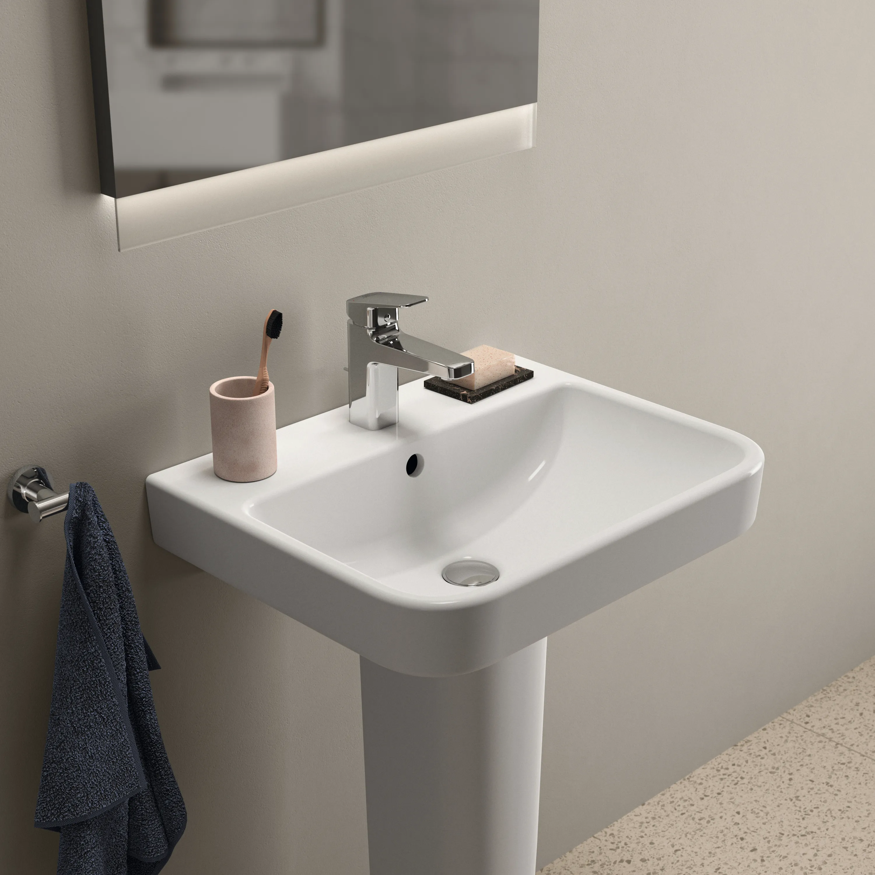 Waschbecken „i.lifeB“ 55 × 44 × 18 cm, Hahnlochposition mittig
