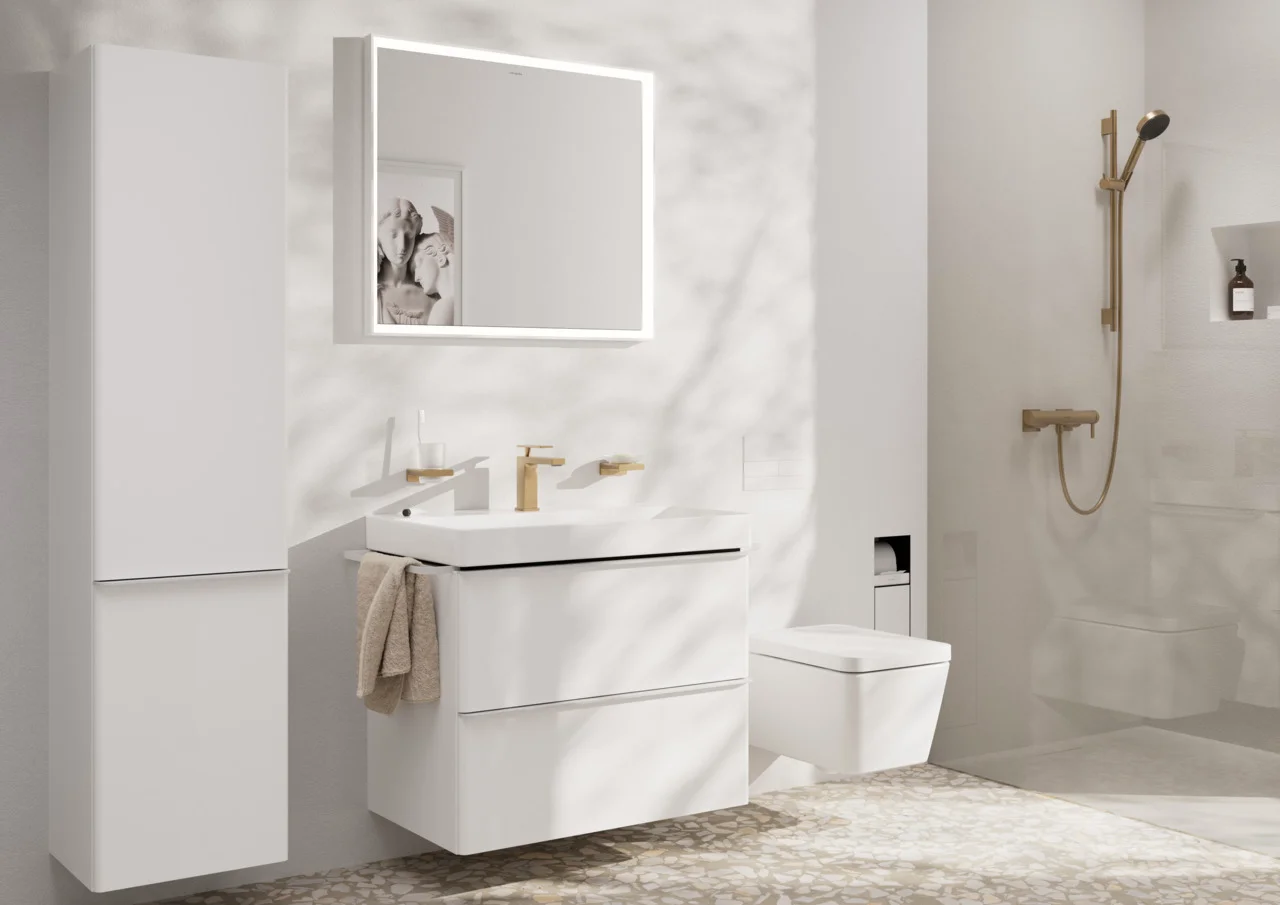 Hansgrohe Xelu Q Waschtisch, weiß, 800x480 mm, wandhängend, mit Hahnloch, ohne Überlauf, SmartClean Glasur