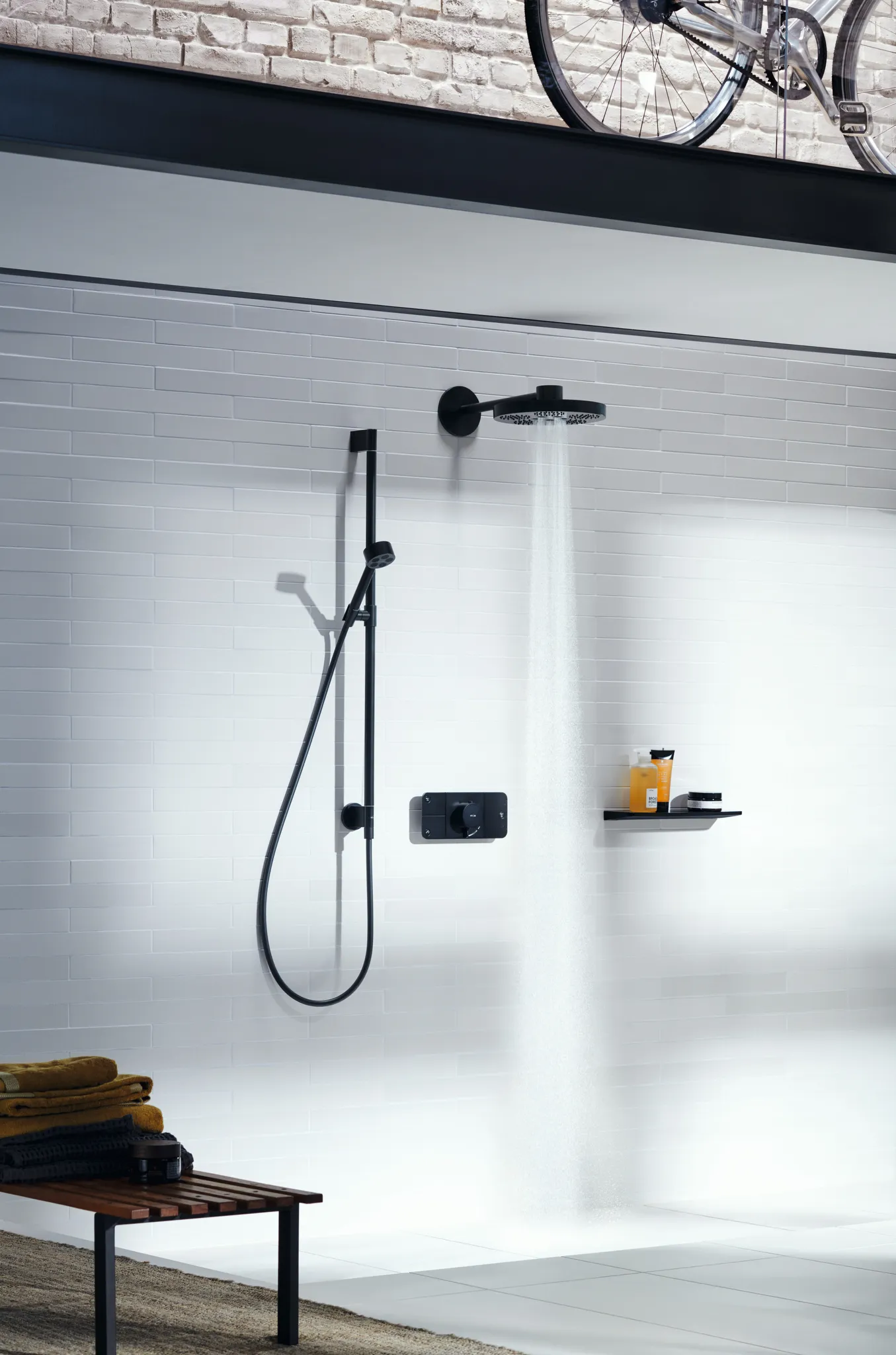 Kopfbrause Axor One 280 2jet mit Brausearm chrom Kopfbrause Axor One 280 2jet mit Brausearm chrom