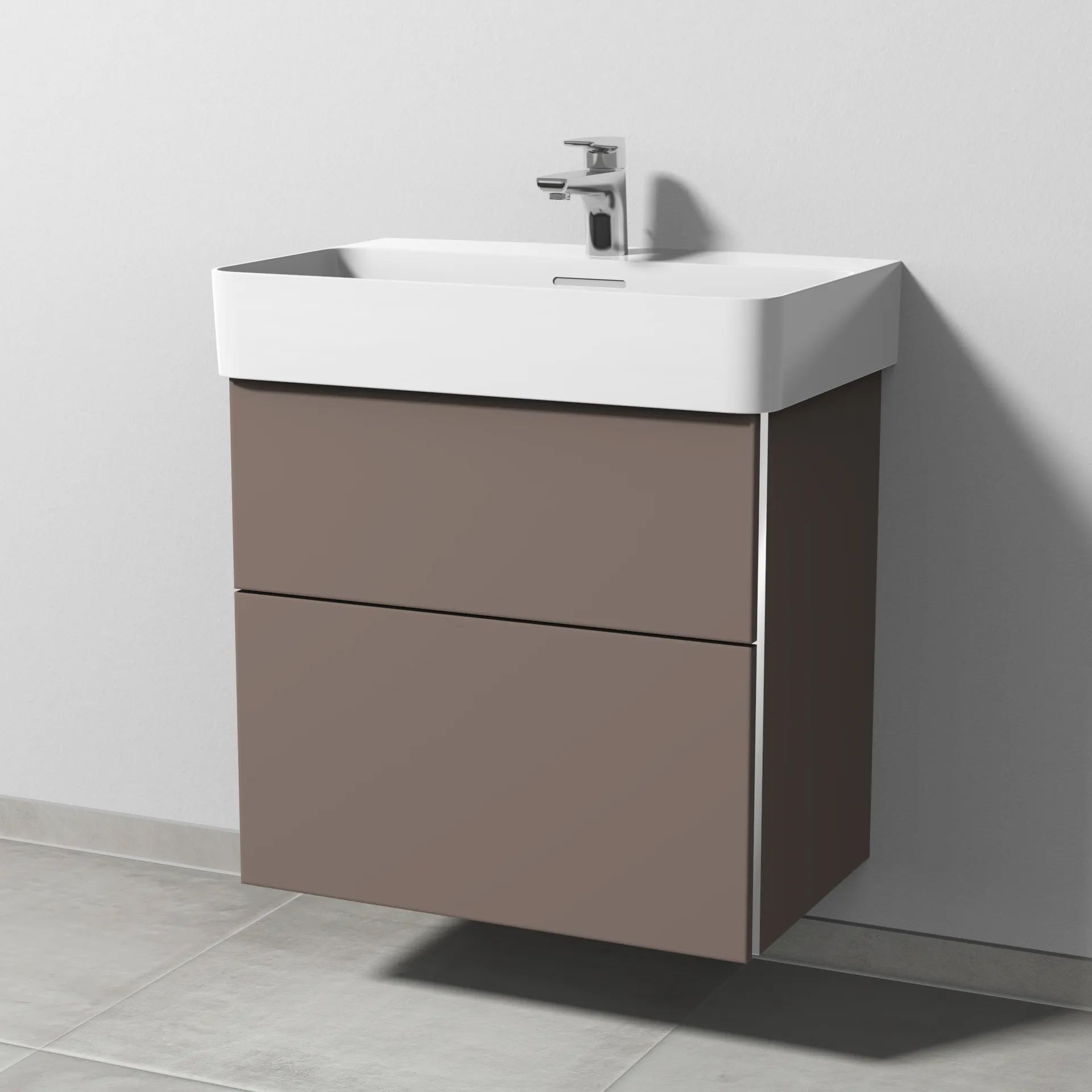 Sanipa Waschtischunterschrank „3way“ 610 × 588 × 397 mm in Taupe (matt) Sanipa Waschtischunterschrank „3way“ 610 × 588 × 397 mm in Taupe (matt)