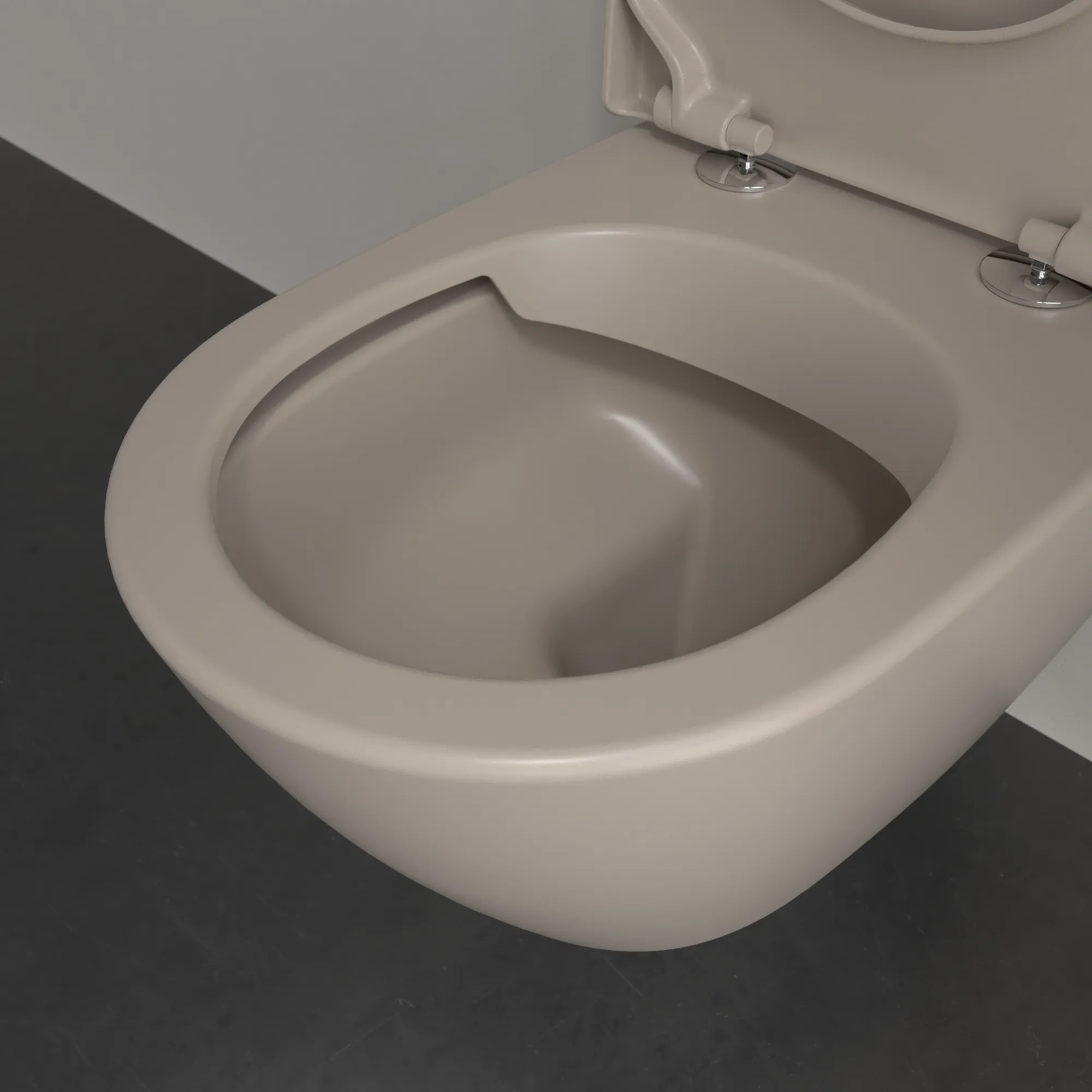 Wand-Tiefspül-WC DirectFlush „Subway 2.0“ 37 × 36,5 × 56 cm in Almond, ohne Spülrand, Abgang waagerecht