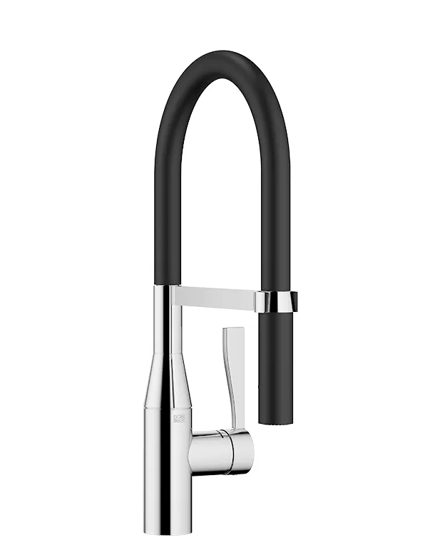 Dornbracht Einhebelmischer Profi SYNC Dark Brass gebürstet PVD, Ausladung 200 mm, schwenkbarer Auslauf 360°, flexibler Silikonschlauch bis 350 mm Aktionsradius, Armaturenhöhe 451 mm