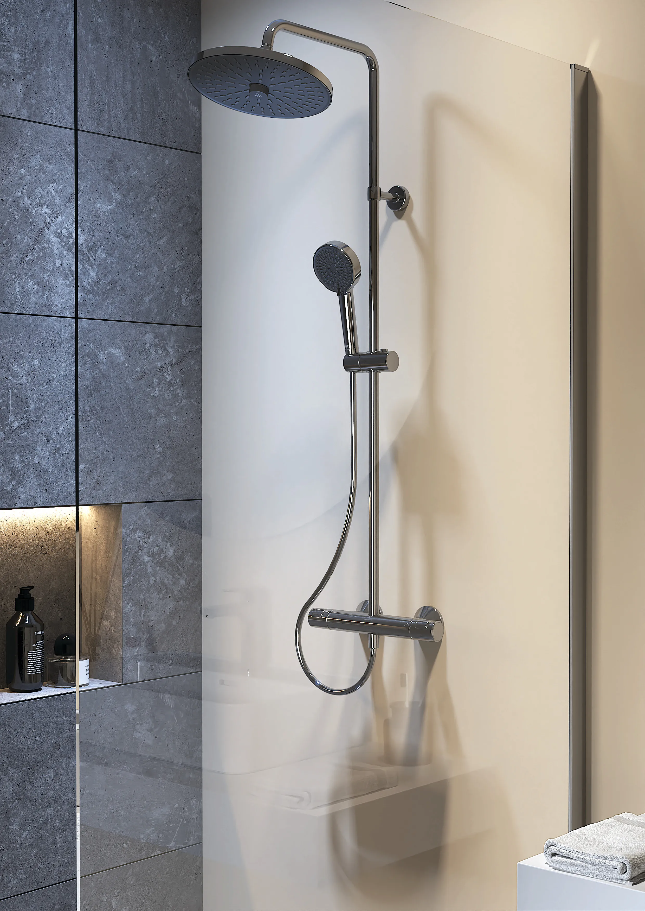 Ideal Standard Ceratherm T25+ Duschsystem mit Brausethermostat Chrom Ideal Standard Ceratherm T25+ Duschsystem mit Brausethermostat Chrom