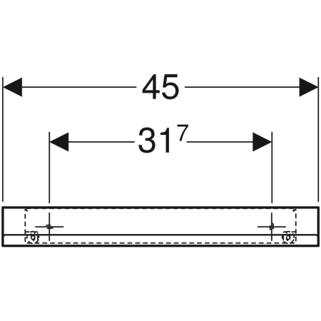 Wandablage: 45x5.5x13cm, weiß / pulverbeschichtet matt Wandablage: 45x5.5x13cm, weiß / pulverbeschichtet matt