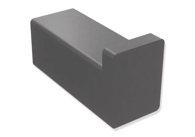 Haken, Edelstahl, pulverbeschichtet, Breite 15 mm, Tiefe 38 mm, in Farbe DC (Schwarz tiefmatt) Haken, Edelstahl, pulverbeschichtet, Breite 15 mm, Tiefe 38 mm, in Farbe DC (Schwarz tiefmatt)