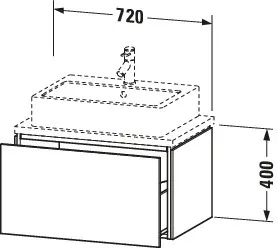 Duravit Waschtischunterschrank wandhängend „L-Cube“ 72 × 40 × 47,7 cm