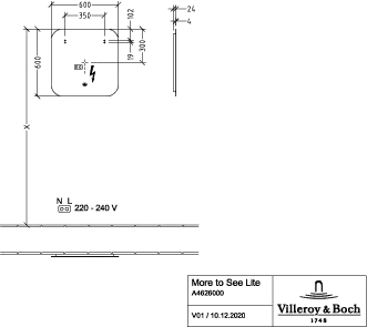 Villeroy & Boch Spiegel „More to See Lite“ 600 × 600 mm Villeroy & Boch Spiegel „More to See Lite“ 600 × 600 mm