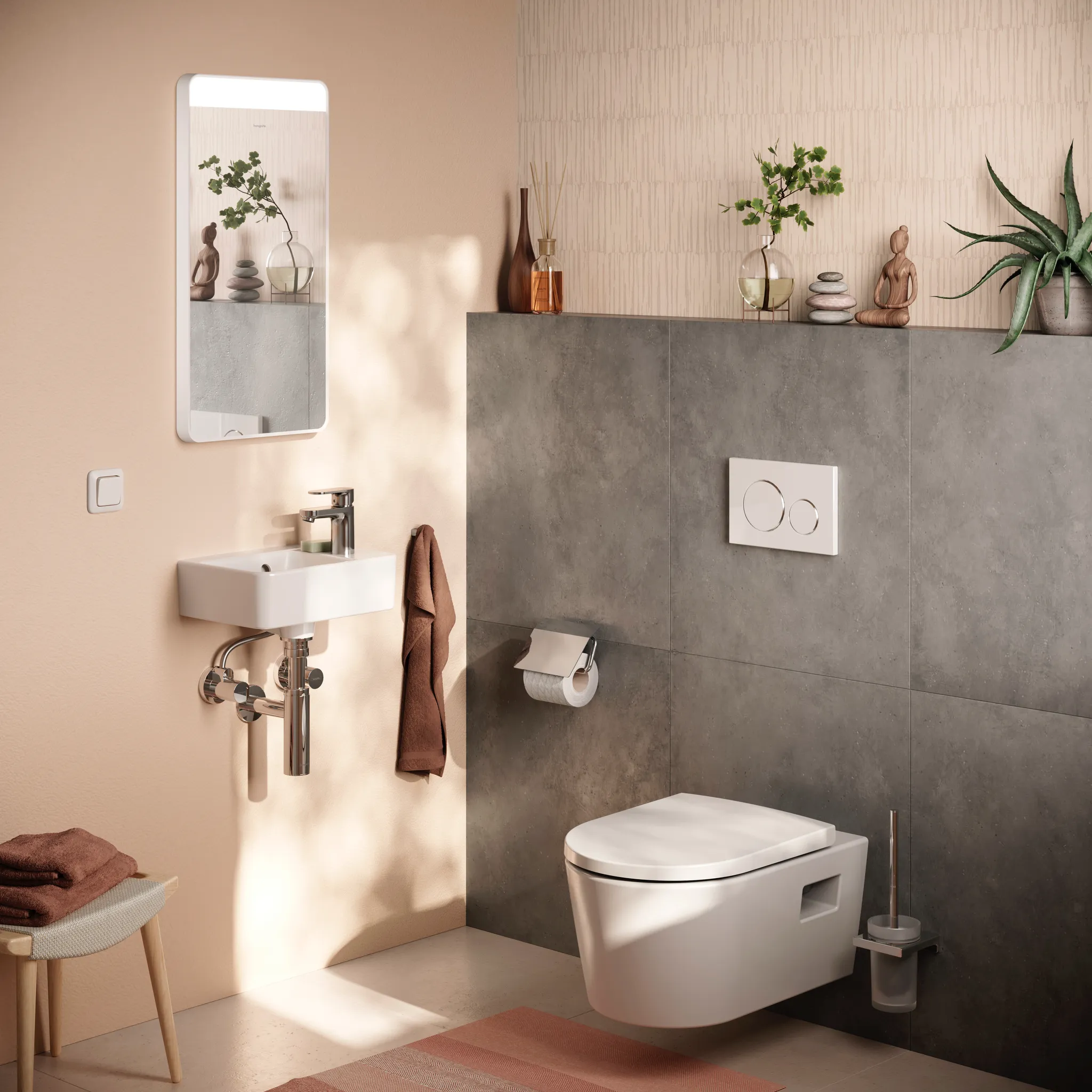 Waschbecken „Xanuia Q“, Hahnlochposition links und rechts in Weiß
