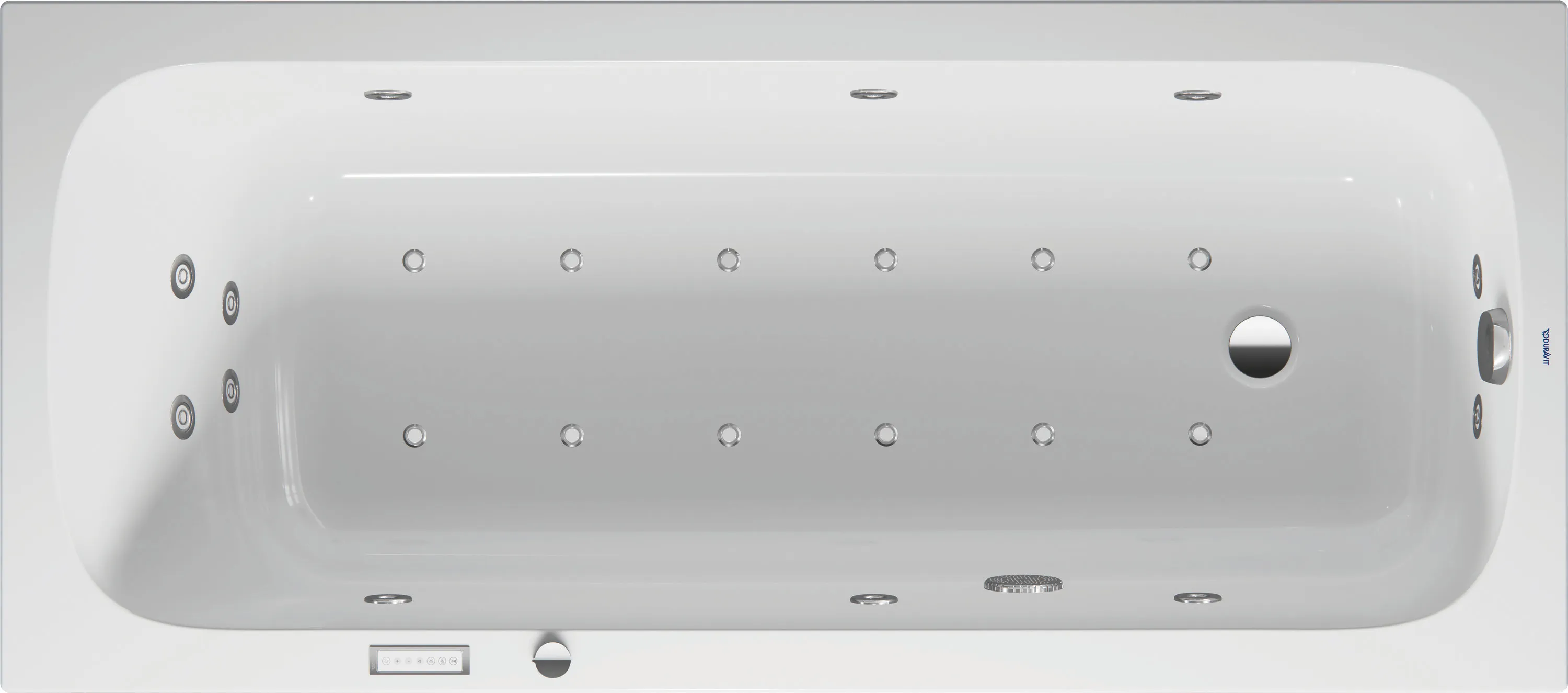 Duravit Whirlwanne „Qatego“ rechteck 1700 × 750 mm, Fußablauf mit Combi-System E, in Weiß