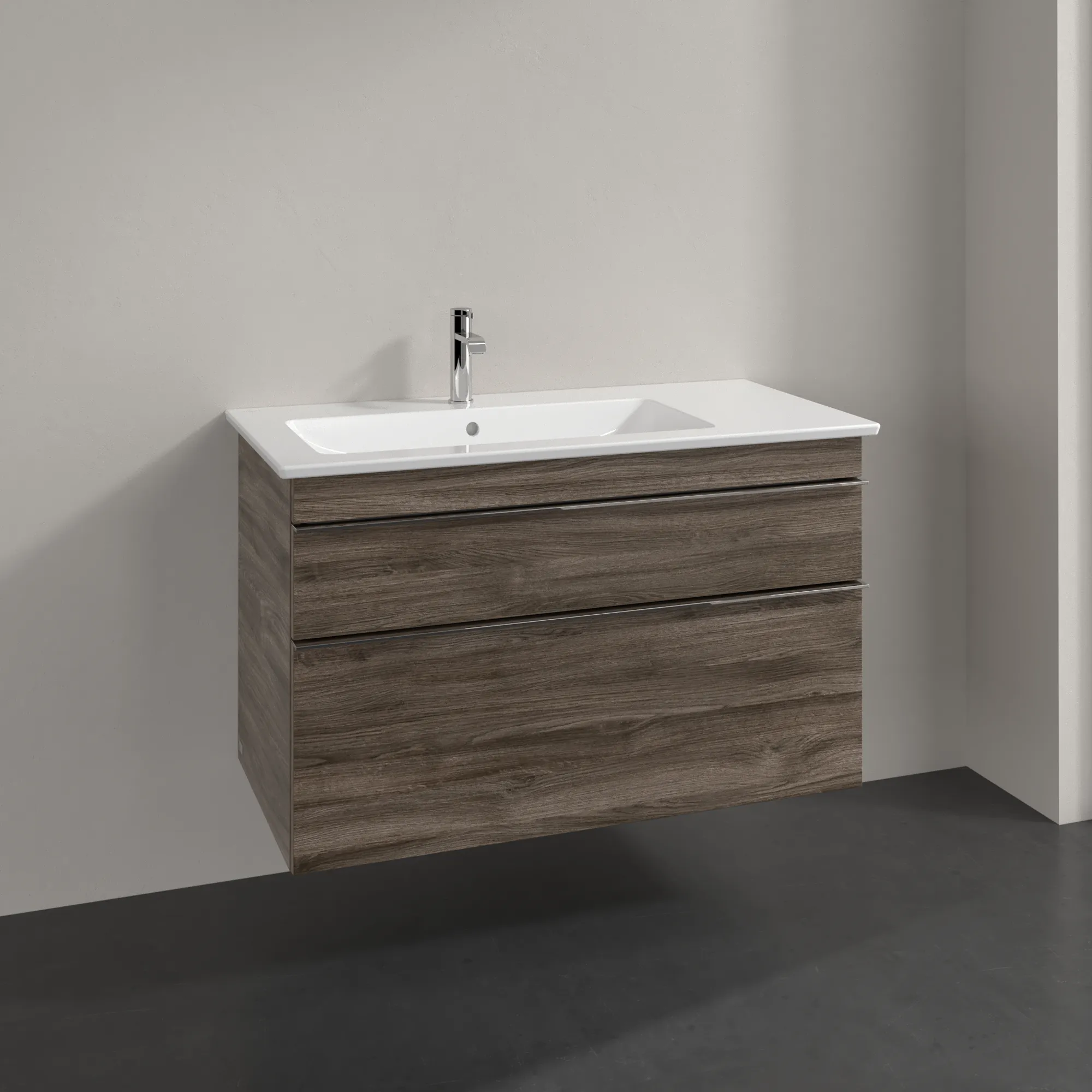 Villeroy & Boch Waschtischunterschrank „Venticello“ für Schrankwaschtisch 953 × 590 × 502 mm Stone Oak, für Becken links
