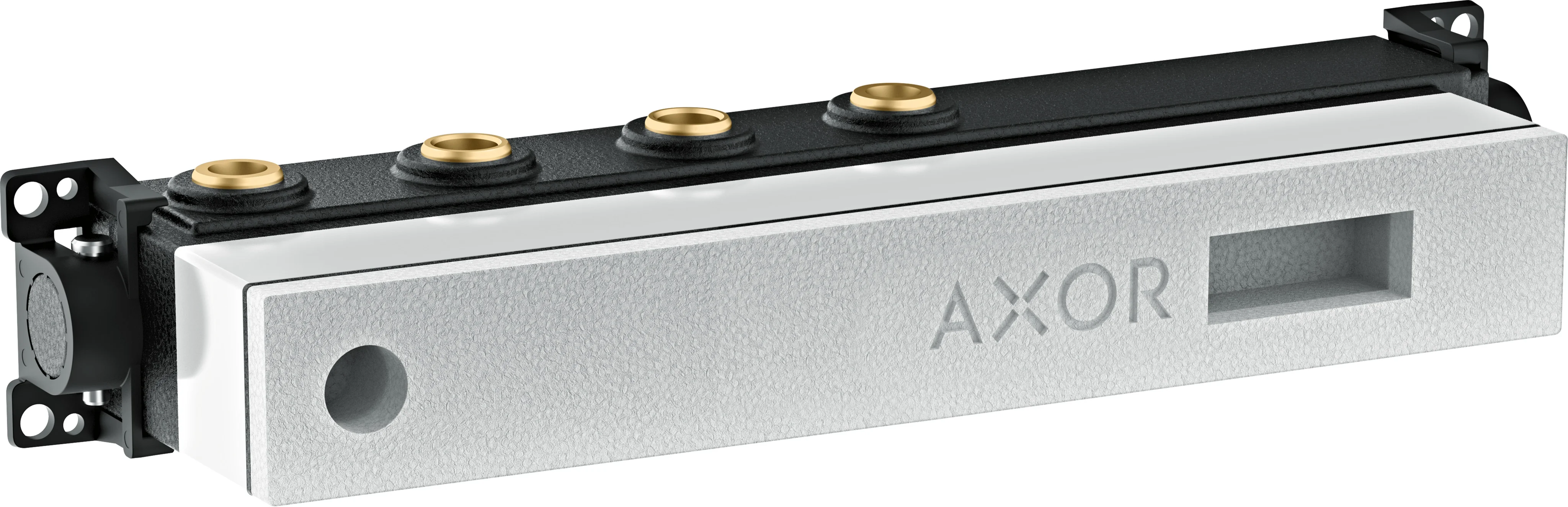 Hansgrohe AXOR Thermostatmodul Select - Grundkörper für 2 Verbraucher, Rp 3/4, DN15/DN20, horizontale Montage, schallentkoppelt, Einbautiefe 94–122 mm