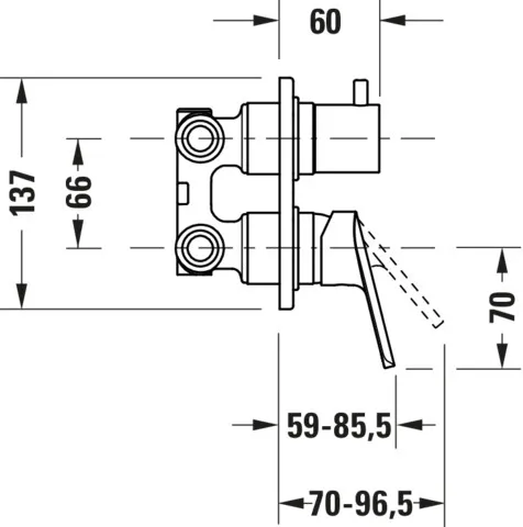 Einhebel-Wannenmischer No. 1 Unterputz m Umstellventil Set