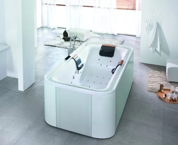 Hoesch Whirlwanne „Ergo+“ mit Whirlsystem freistehend rechteck 207,5 × 107,5 cm in Weiß Hoesch Whirlwanne „Ergo+“ mit Whirlsystem freistehend rechteck 207,5 × 107,5 cm in Weiß