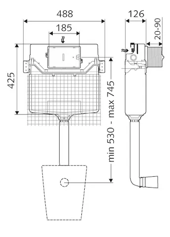 Unterputz-WC-Spülkasten MONTUS, Typ C 120 n, B 48,8 cm x H 42,5 cm Unterputz-WC-Spülkasten MONTUS, Typ C 120 n, B 48,8 cm x H 42,5 cm