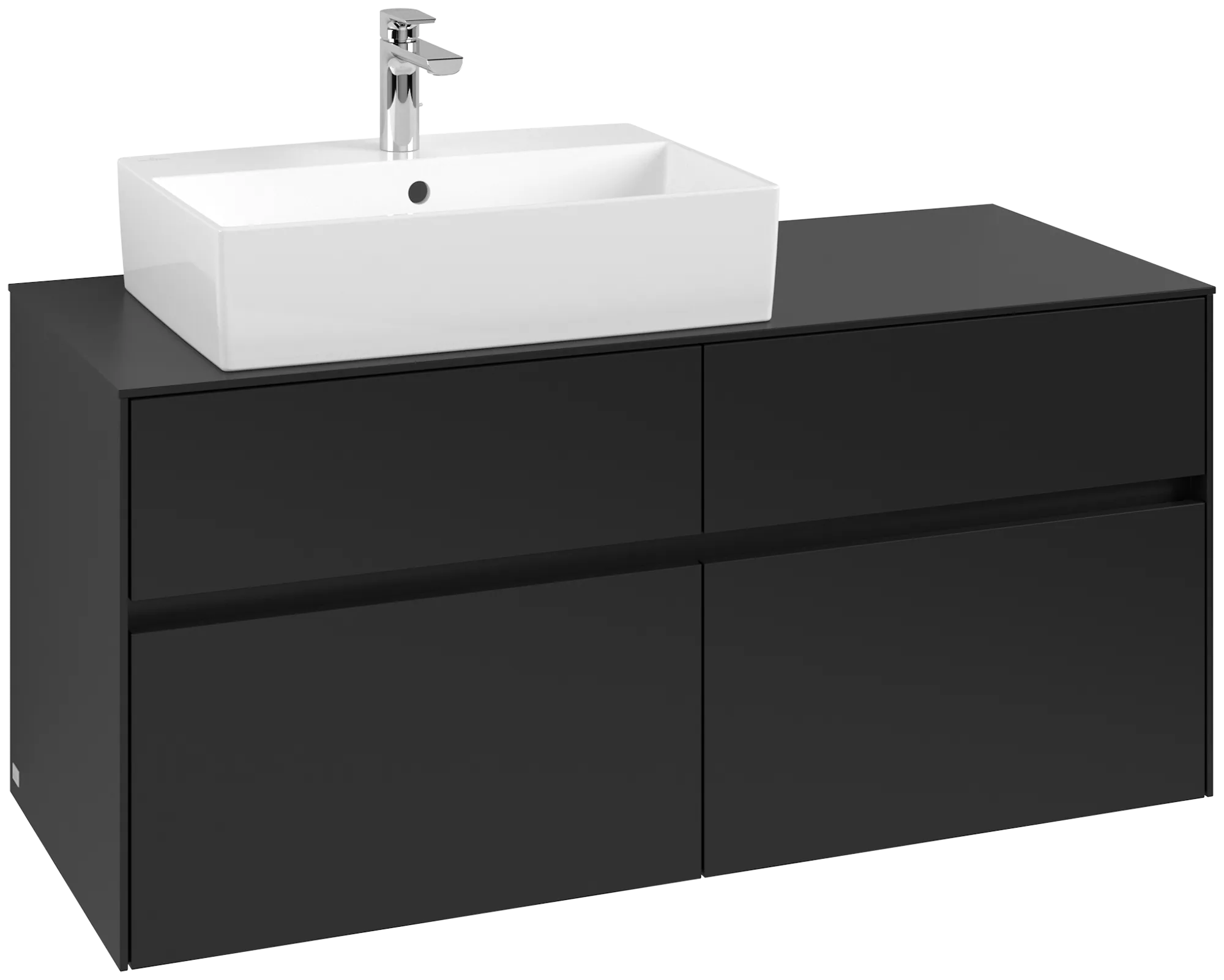Villeroy & Boch Waschtischunterschrank „Collaro“ 1200 × 548 × 500 mm Volcano Black, ohne Beleuchtung, für Becken links Villeroy & Boch Waschtischunterschrank „Collaro“ 1200 × 548 × 500 mm Volcano Black, ohne Beleuchtung, für Becken links