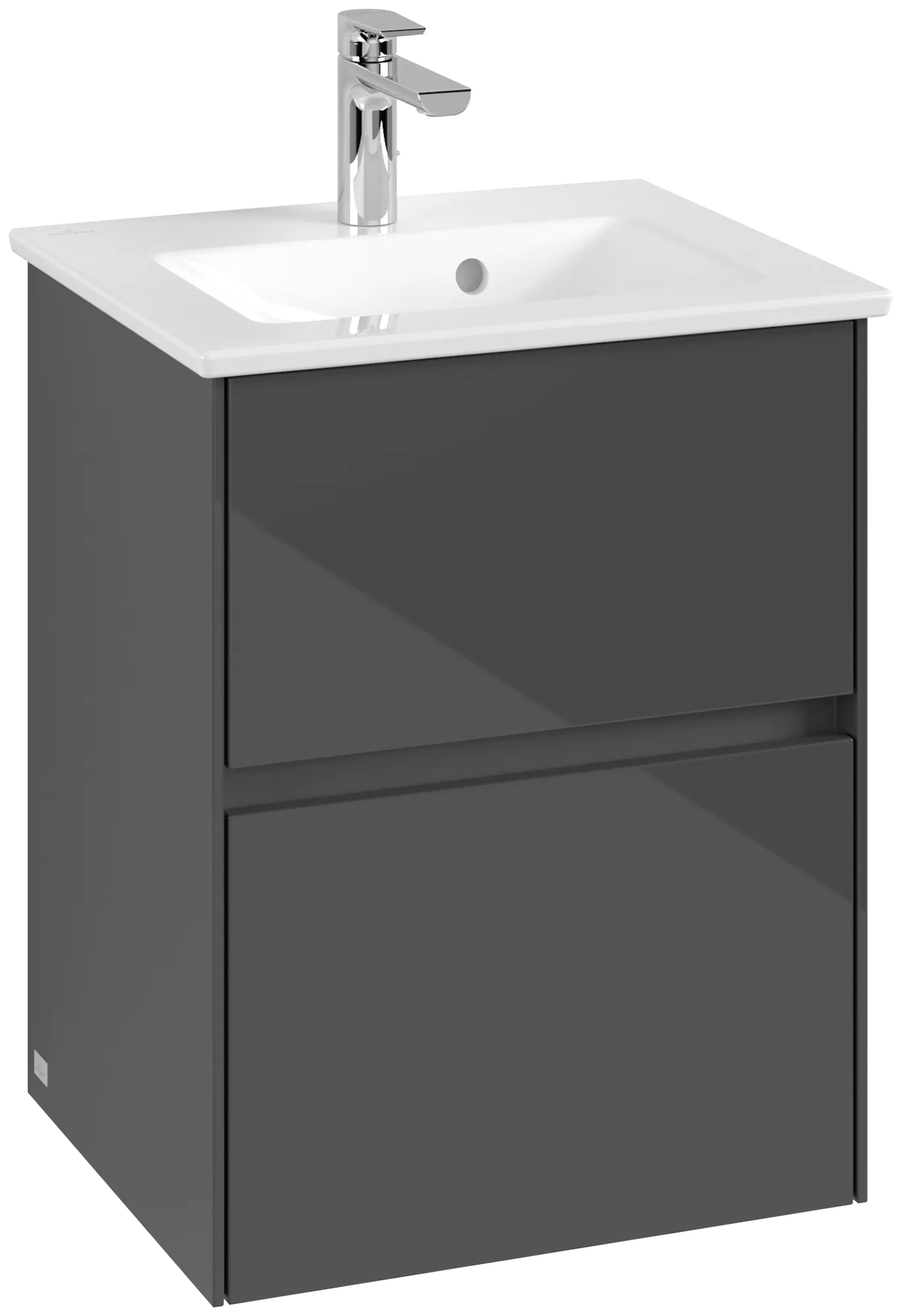 Villeroy & Boch Waschtischunterschrank „Collaro“ 472 × 610 × 404 mm Glossy Grey, ohne Beleuchtung, für Becken mittig Villeroy & Boch Waschtischunterschrank „Collaro“ 472 × 610 × 404 mm Glossy Grey, ohne Beleuchtung, für Becken mittig
