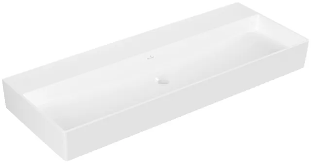 Villeroy & Boch Wandwaschtisch aus TitanCeram geschliffen „Memento 2.0“ 1200 × 470 × 150 mm, ohne Hahnlochbohrung in Weiß Alpin Villeroy & Boch Wandwaschtisch aus TitanCeram geschliffen „Memento 2.0“ 1200 × 470 × 150 mm, ohne Hahnlochbohrung in Weiß Alpin