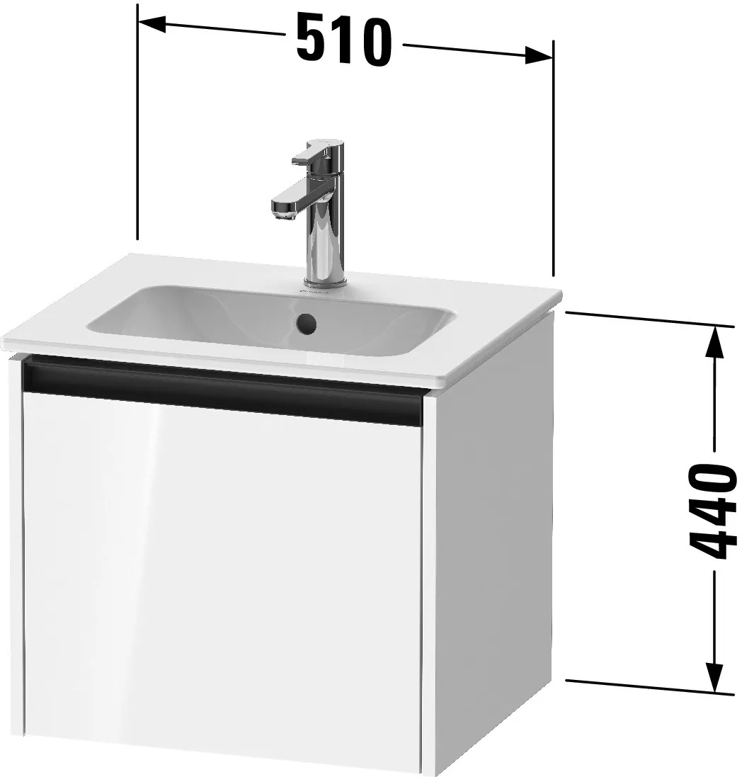 Duravit Waschtischunterschrank wandhängend „Ketho.2“ 51 × 44 × 42 cm in Betongrau Matt