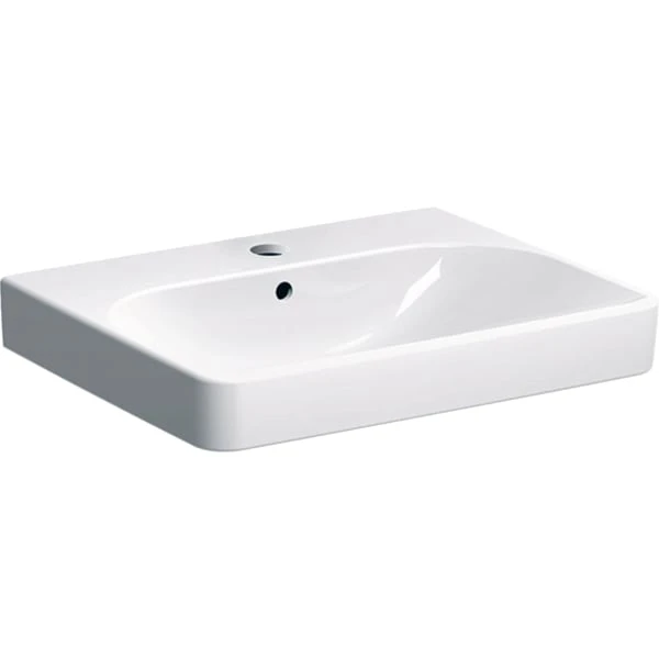 Wandwaschtisch „Smyle Square“, rechteckig, mit Überlauf, Hahnlochposition mittig 60 × 48 cm Wandwaschtisch „Smyle Square“, rechteckig, mit Überlauf, Hahnlochposition mittig 60 × 48 cm
