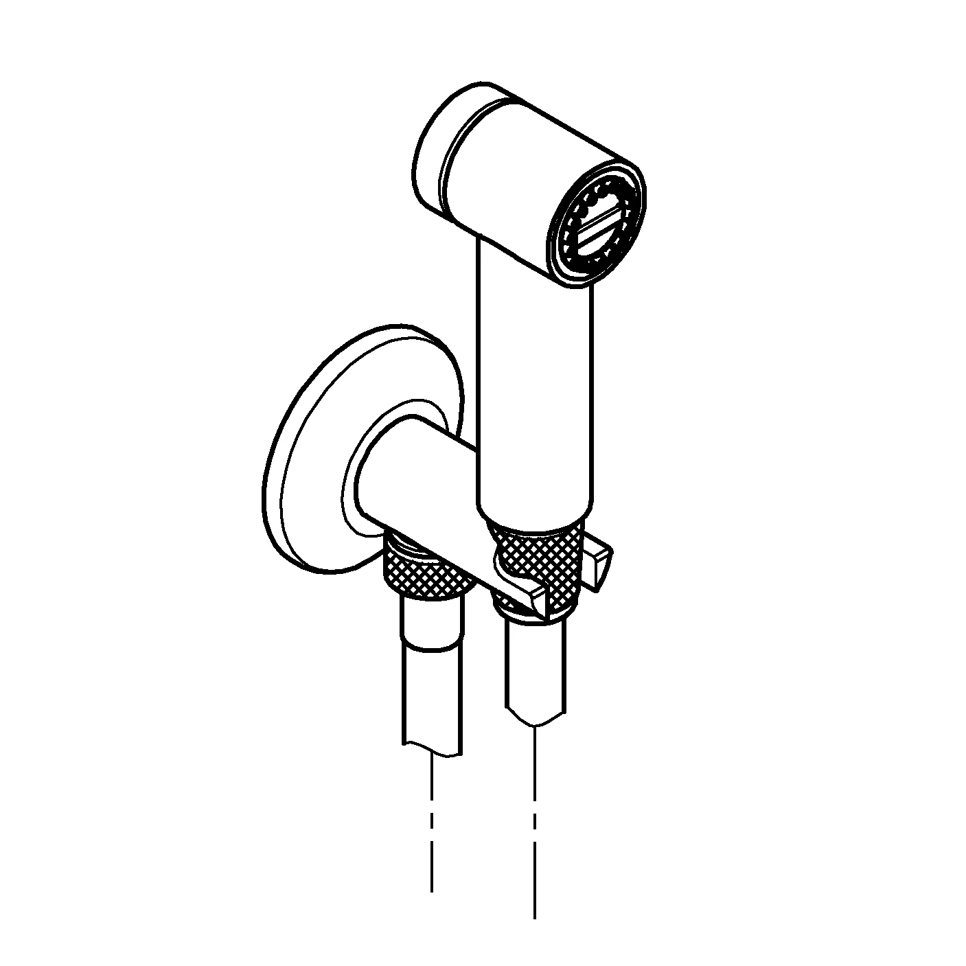 Wandhalterset Sena Trigger Spray 35 26332, mit selbstschließendem Absperrventil, mit integriertem Brausehalter, 1 Strahlart, chrom