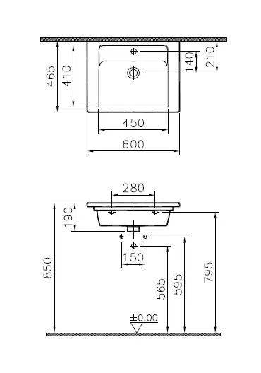 VitrA Integra Möbelwaschtisch 60 x 47 cm mit Hahnloch und Überlaufloch Weiß Hochglanz VitrA Integra Möbelwaschtisch 60 x 47 cm mit Hahnloch und Überlaufloch Weiß Hochglanz