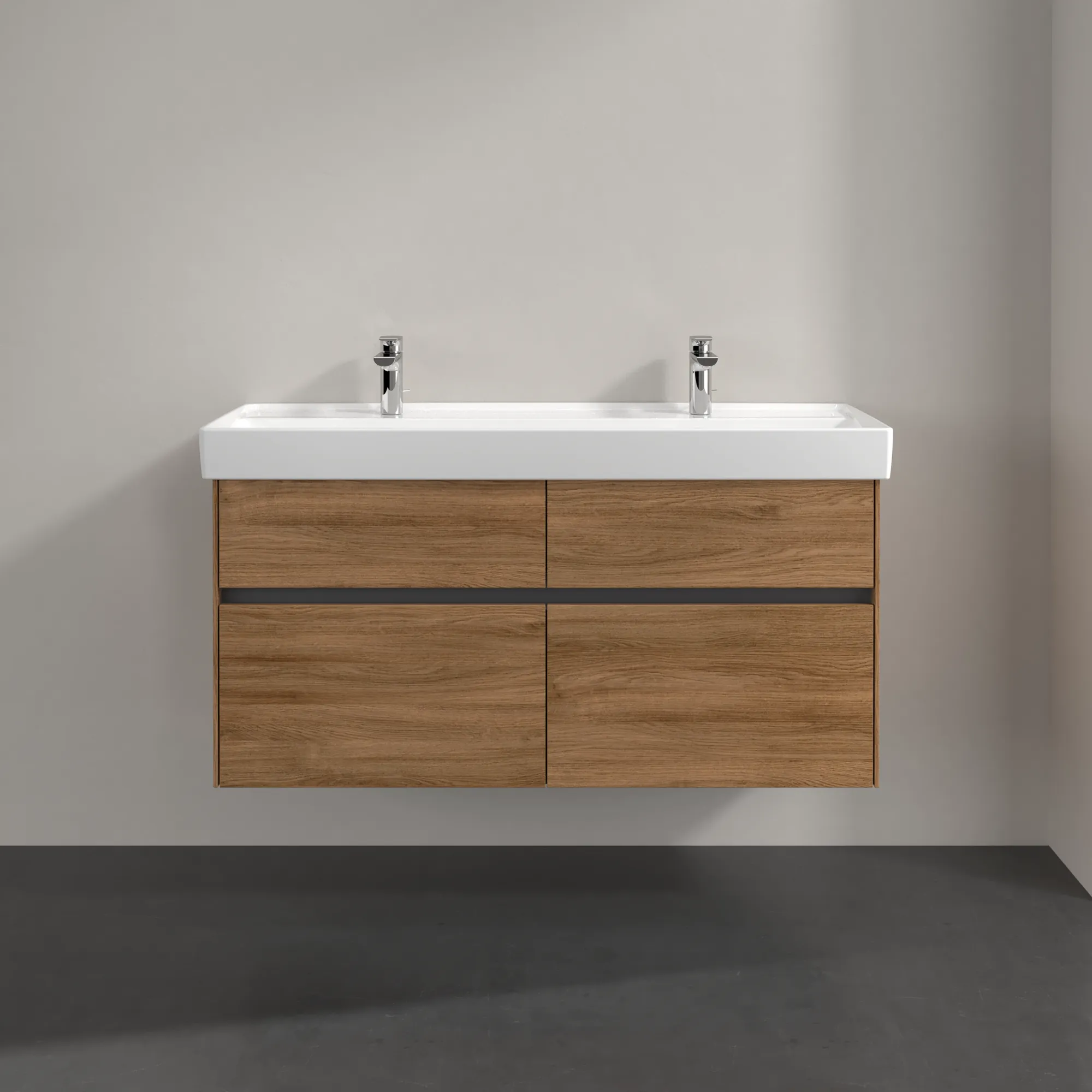 Villeroy & Boch Waschtischunterschrank „Collaro“ 1154 × 546 × 444 mm Kansas Oak, ohne Beleuchtung, für Becken mittig