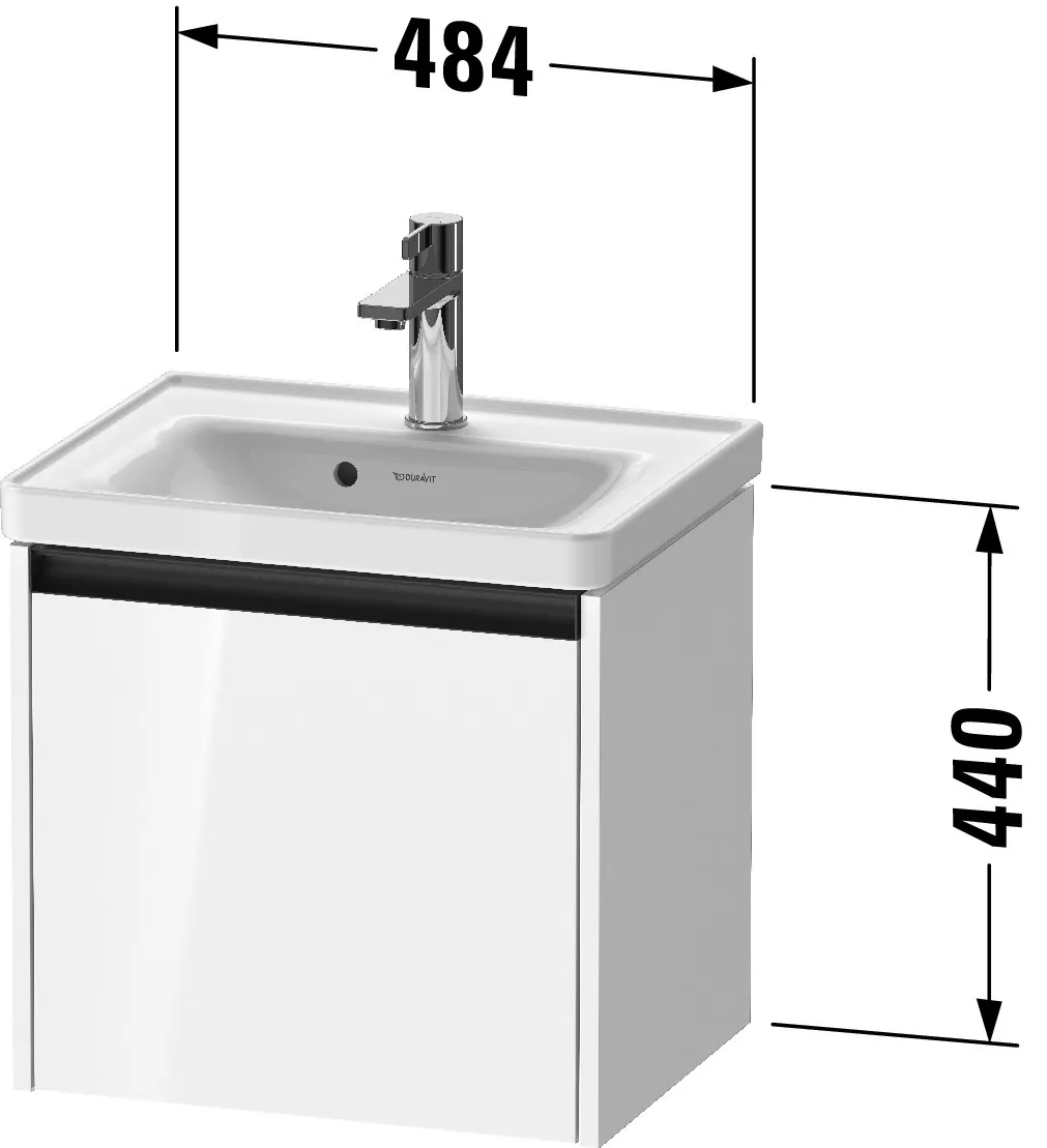 Duravit Waschtischunterschrank wandhängend „Ketho.2“ 48,4 × 44 × 37,5 cm in Betongrau Matt