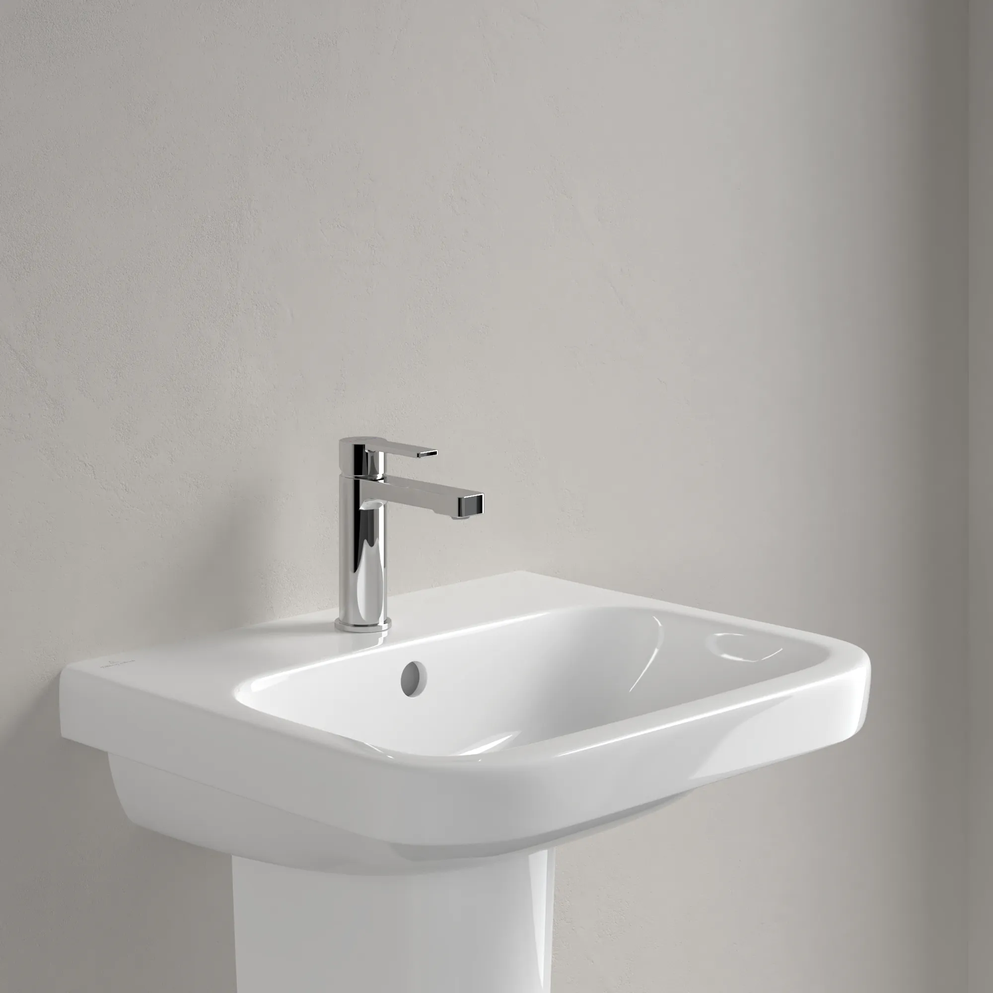 Villeroy & Boch Waschbecken „Architectura“ 550 × 470 × 180 mm, ohne Hahnlochbohrung, für Becken mittig in Weiß Alpin Villeroy & Boch Waschbecken „Architectura“ 550 × 470 × 180 mm, ohne Hahnlochbohrung, für Becken mittig in Weiß Alpin