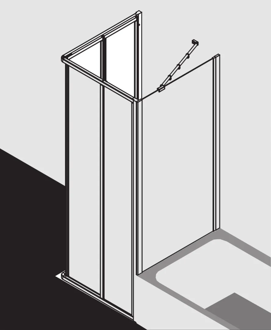 Kermi Duschdesign IBIZA 2000, Eckeinstieg 2-teilig (Falttür) - Halbteil, Silber Mattglanz, H 1750 mm Kermi Duschdesign IBIZA 2000, Eckeinstieg 2-teilig (Falttür) - Halbteil, Silber Mattglanz, H 1750 mm