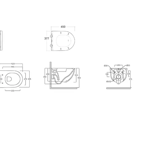 Kludi-RESA D Wand-WC U. WC-Sitz, Weiß glänzend