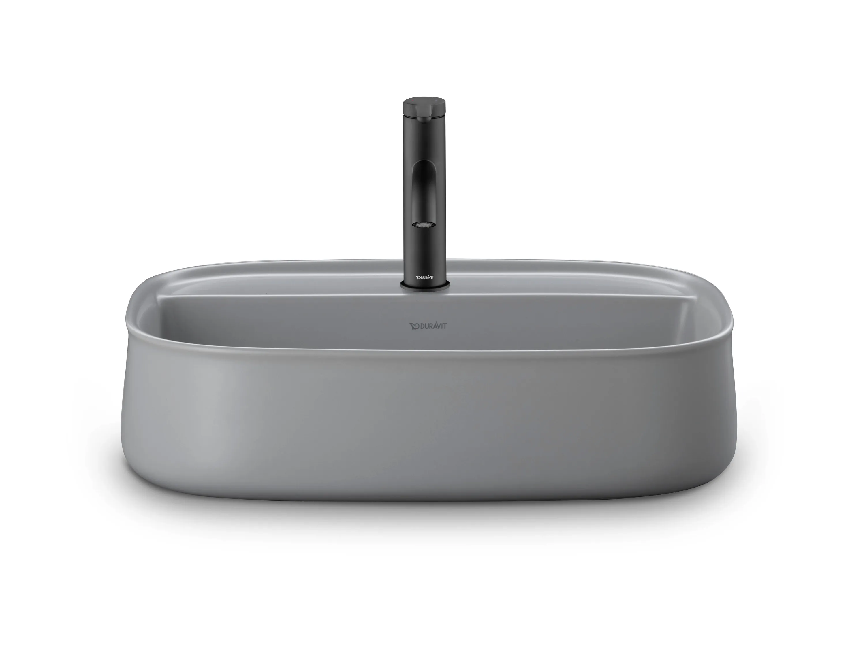 Aufsatzwaschtisch geschliffen „Zencha“ 55 × 39 × 13,5 cm, Hahnlochposition mittig in Grau Seidenmatt Aufsatzwaschtisch geschliffen „Zencha“ 55 × 39 × 13,5 cm, Hahnlochposition mittig in Grau Seidenmatt