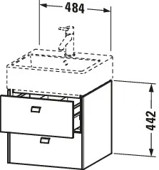 Duravit Waschtischunterschrank wandhängend „Brioso“ 48,4 × 44,2 × 45,9 cm in Nussbaum Dunkel