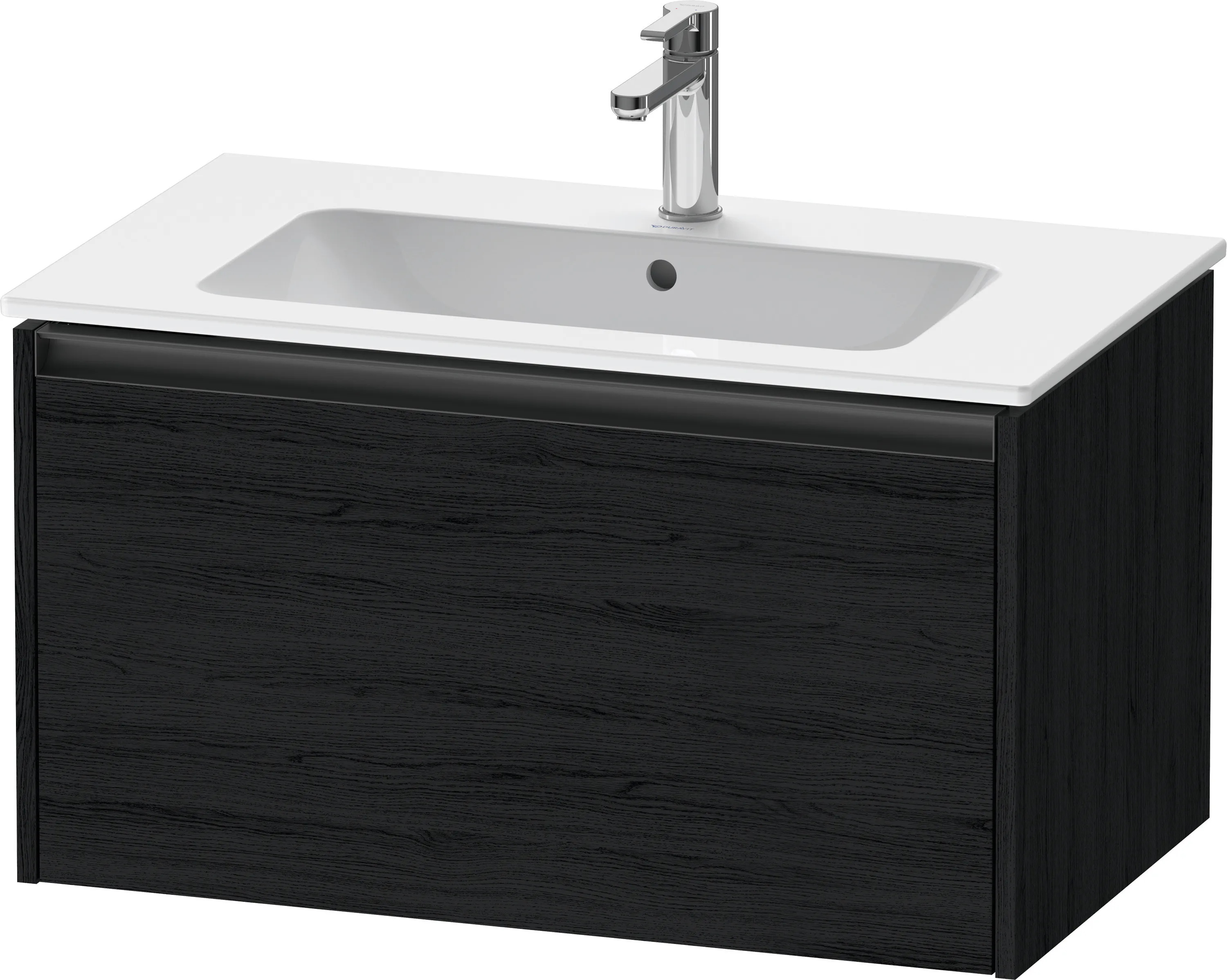 Duravit Waschtischunterschrank wandhängend „Ketho.2“ 81 × 44 × 48 cm Eiche Schwarz