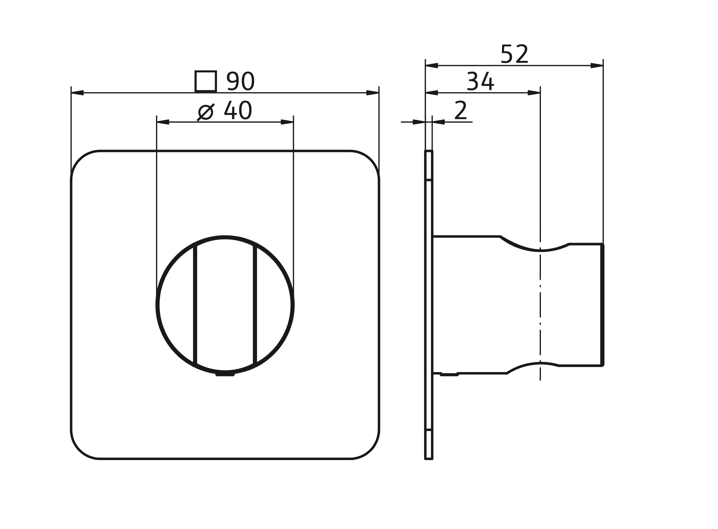 HSK Handbrausehalter „Softcube“ Ausladung 52 mm in chrom