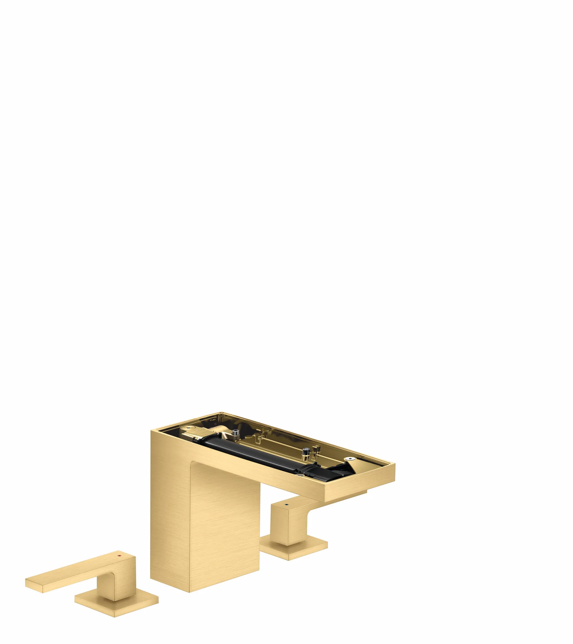 Hansgrohe AXOR MyEdition 3-Loch Waschtischarmatur 110 mit Push-Open Ablaufgarnitur Brushed Gold Optic