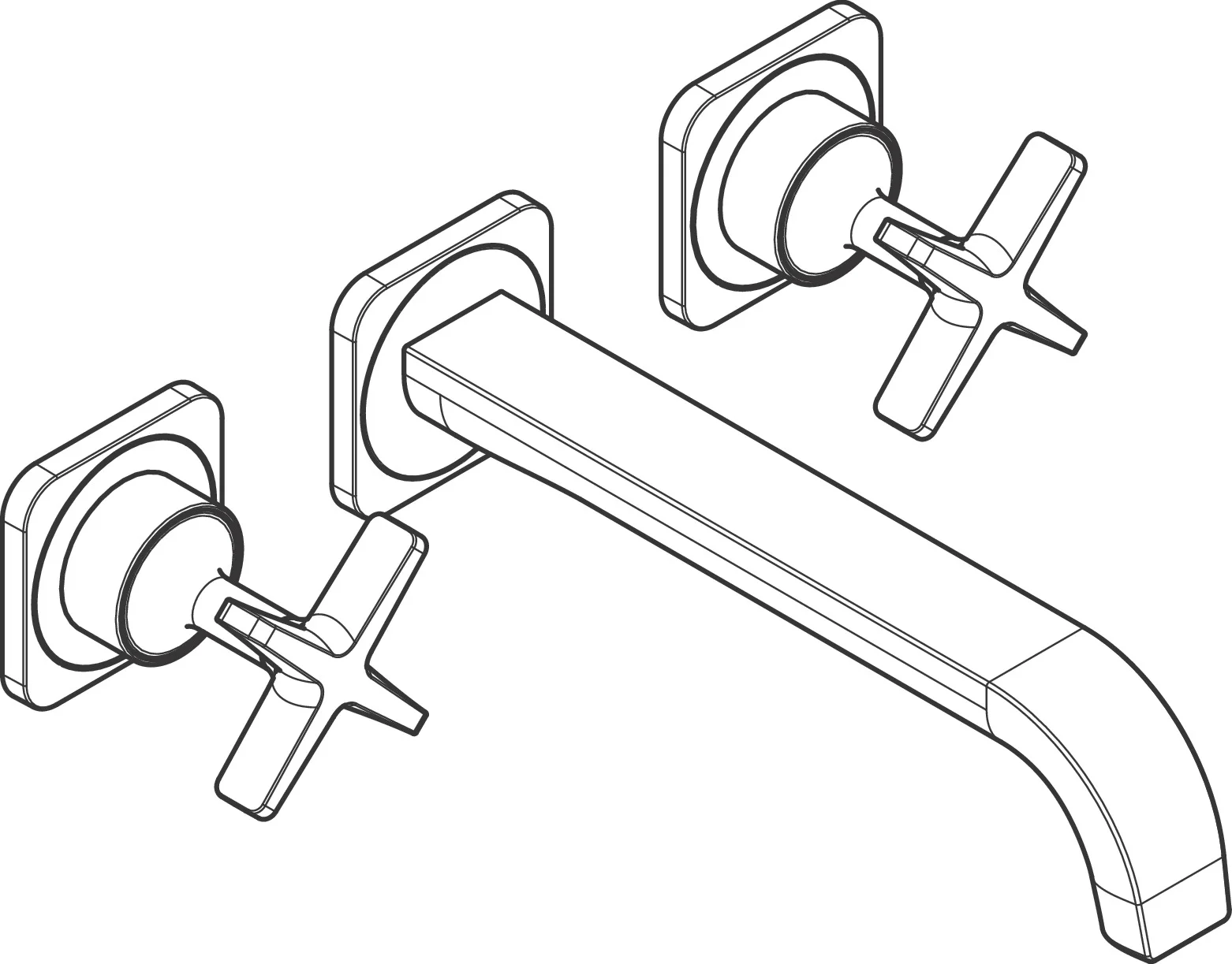 Hansgrohe AXOR Citterio E 3-Loch Waschtischarmatur chrom, Ausladung 220 mm, Kreuzgriff, Laminarstrahl, max. Durchfluss 5 l/min Hansgrohe AXOR Citterio E 3-Loch Waschtischarmatur chrom, Ausladung 220 mm, Kreuzgriff, Laminarstrahl, max. Durchfluss 5 l/min